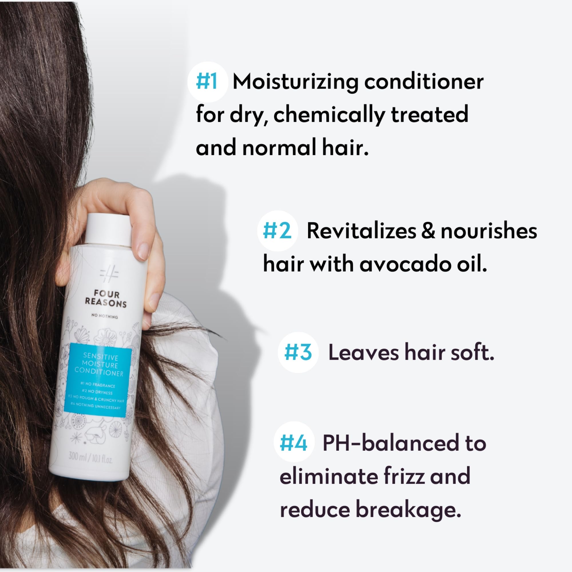Hypoallergenic Fragrance-Free Moisturizing Conditioner for Dry Hair & Sensitive Scalp - Vegan, Paraben-Free Hair Care (10.15 oz) - Ideal for Daily Use, Color-Treated Hair, and Eczema-Prone Scalp