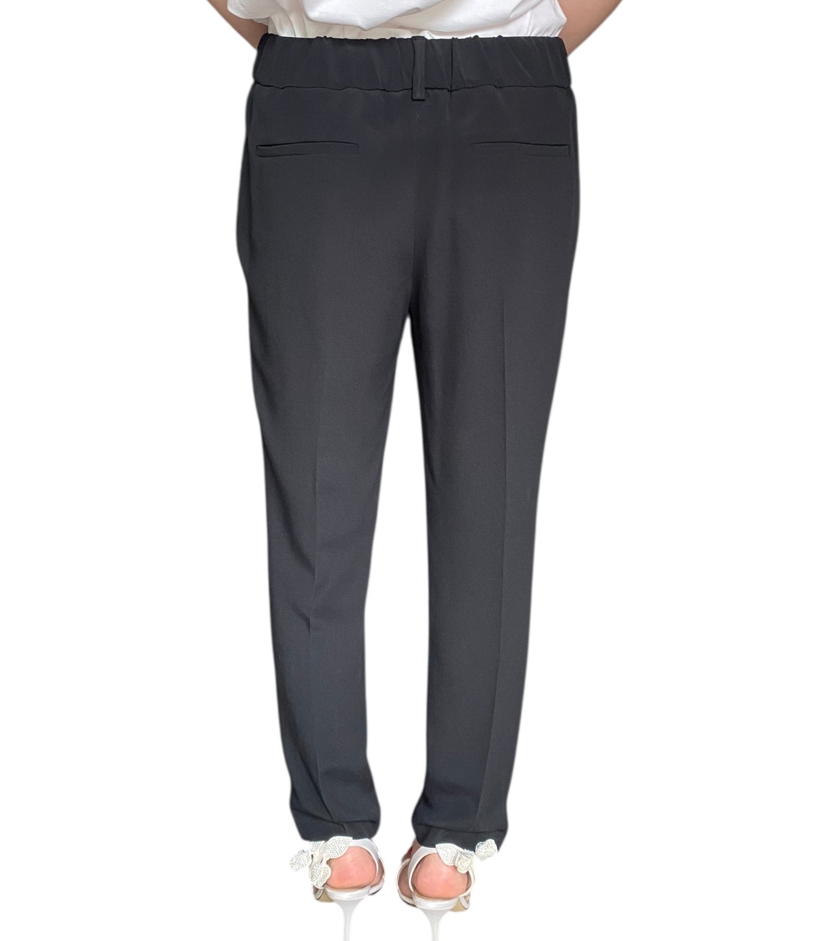 Brunello Cucinelli Black Silk Blend Tailored Jogger Pants for Women - Size IT 44 / US 8 - Premium Comfort for Travel, Work & Casual Wear
