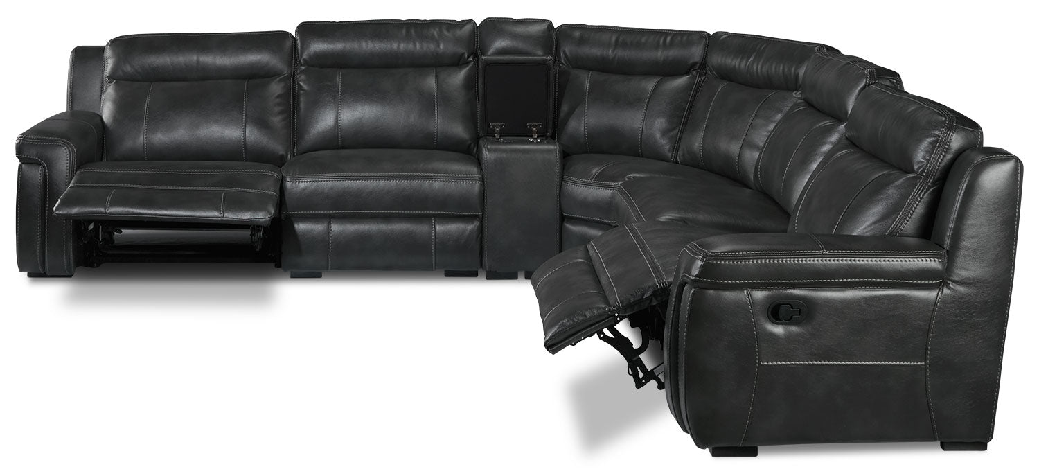 Bolero 6-Piece Reclining Sectional Sofa Set in Modern Gray - Perfect for Living Room, Family Room & Home Theater Comfort