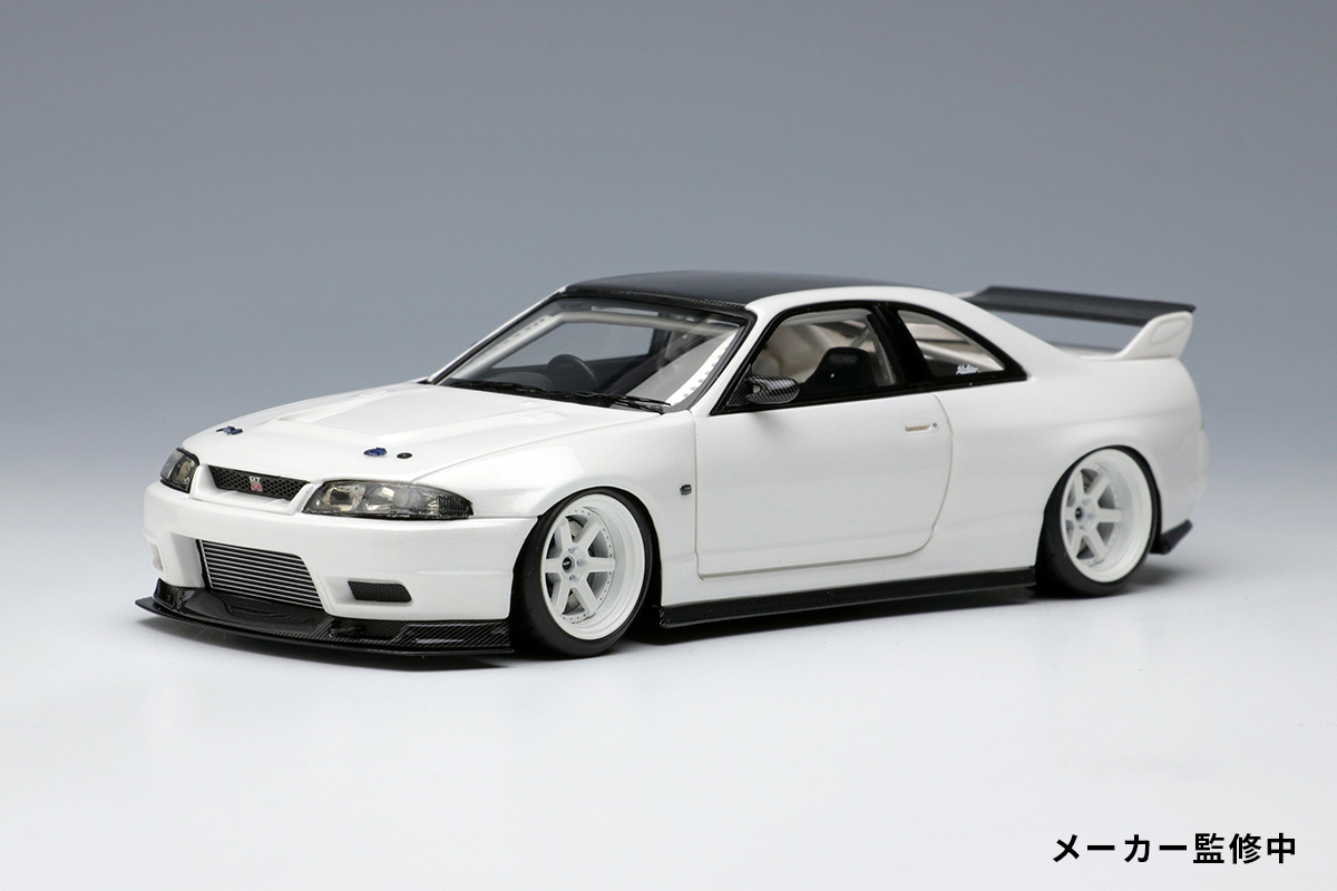 1:43 Scale Nissan Skyline R33 GT-R Wide Body Concept Diecast Model Car - Eidolon Garage Active with RC VI Wheels - Collectible Japanese Tuner Car for Display & Racing Enthusiasts