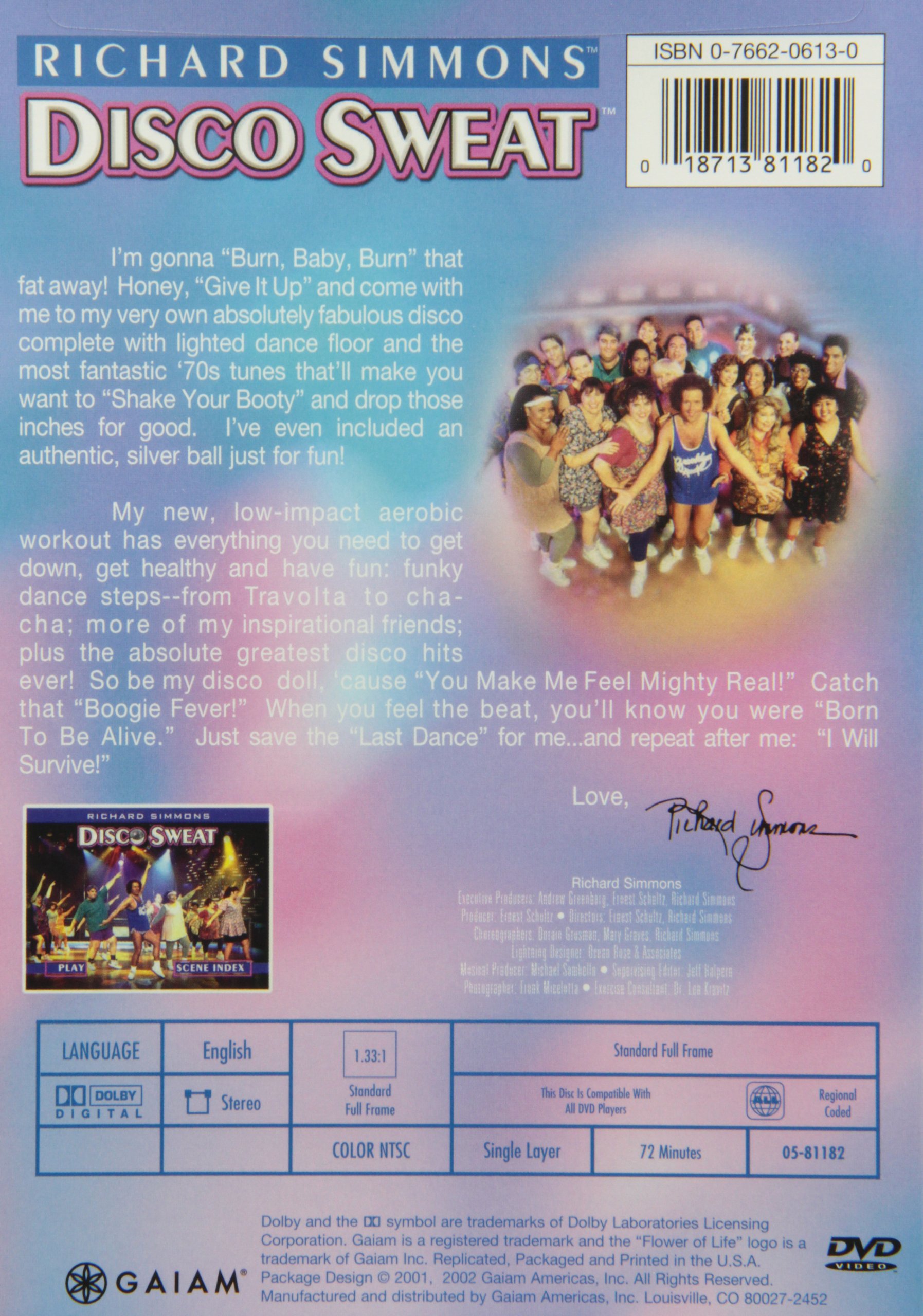 Richard Simmons - Disco Sweat Workout DVD | Fun 80s Dance Fitness for Weight Loss & Cardio | Perfect for Home Exercise, Dance Parties & Retro Fitness Enthusiasts