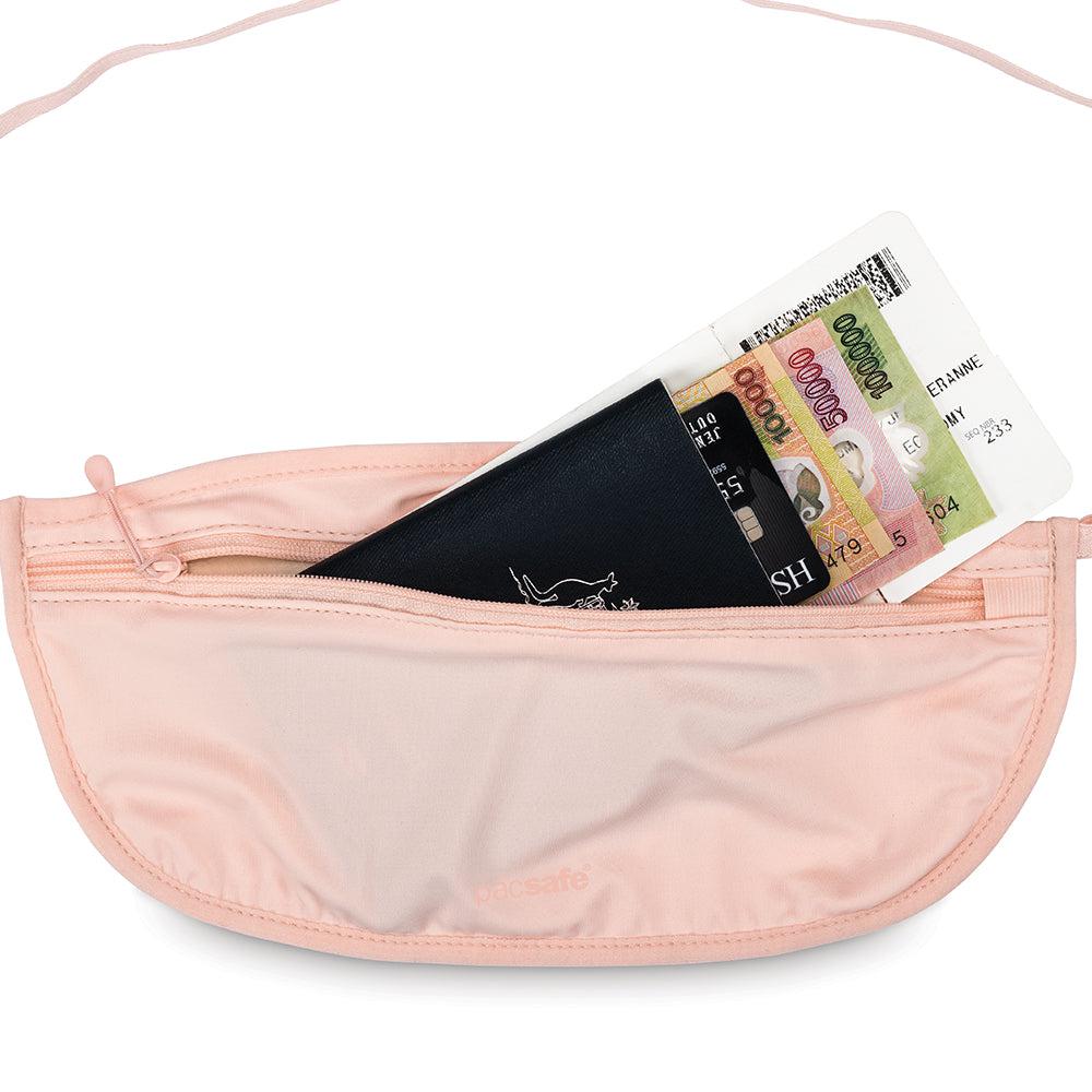 Pacsafe Coversafe S100 Anti-Theft Waist Pouch - Secure Travel Money Belt for Men & Women - Perfect for Hiking, Running, and International Trips
