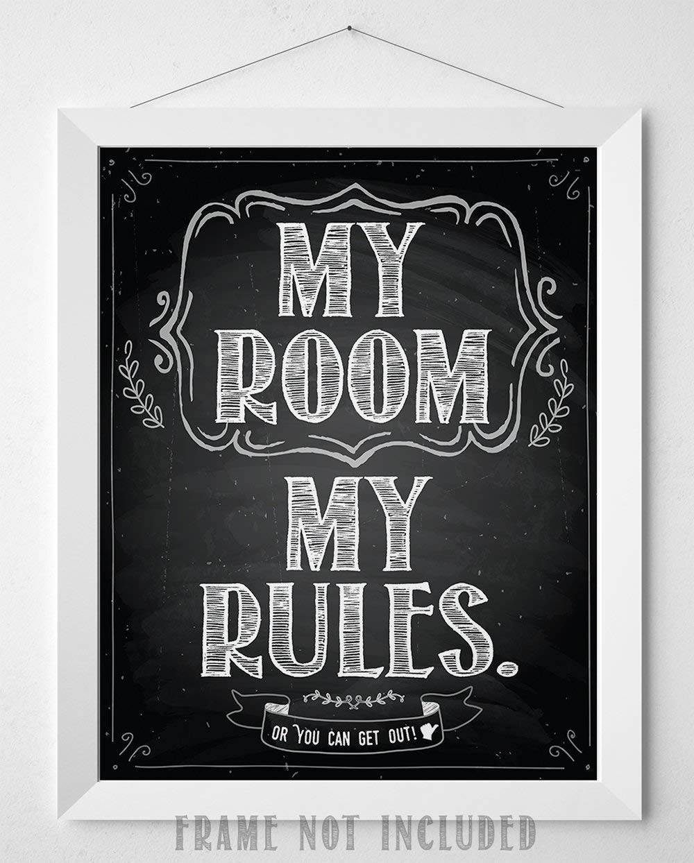 My Room My Rules - 11x14 Unframed Cool Art Print Poster for Teens - Trendy Wall Decor for Teen Bedroom & College Dorm Aesthetic - Perfect Gift for Birthday, Graduation & Room Makeover