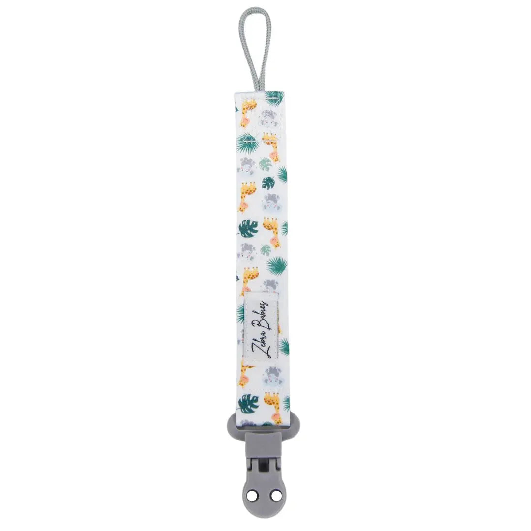Zebra Babies Flexi Ribbon Pacifier Clip - Soft Silicone Dummy Holder for Newborns & Infants - Perfect for Strollers, Car Seats & Baby Carriers