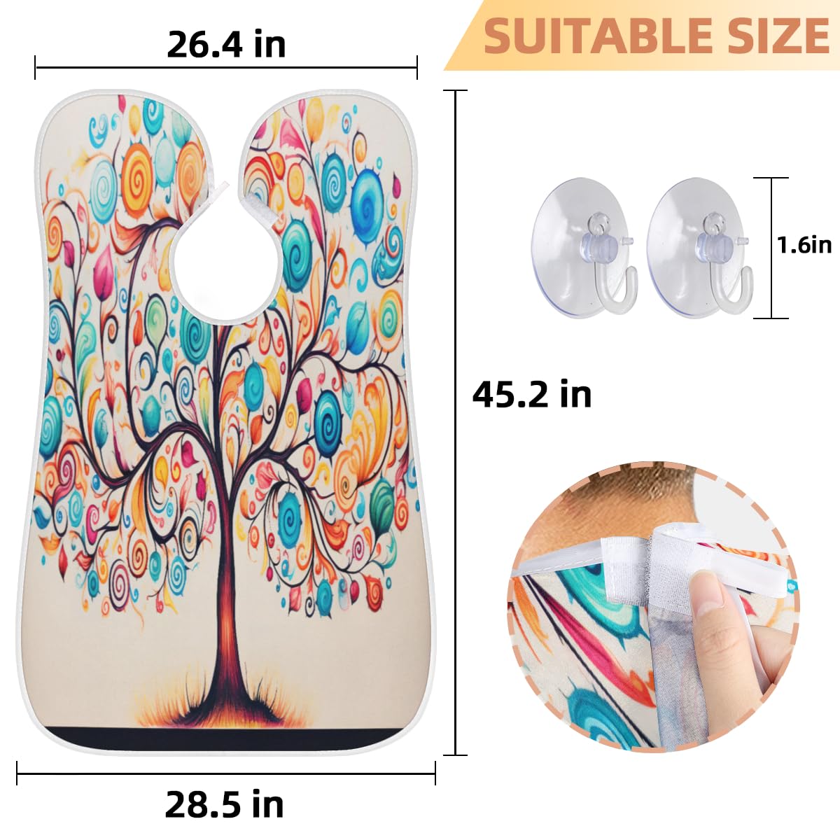 Men's Waterproof Beard Shaving Bib & Hair Dye Apron - Artist Sketching & Barber Accessories for Beard Trimming, Haircut, Makeup Application - Ideal for Salon, Home Grooming & Sink Cleanup