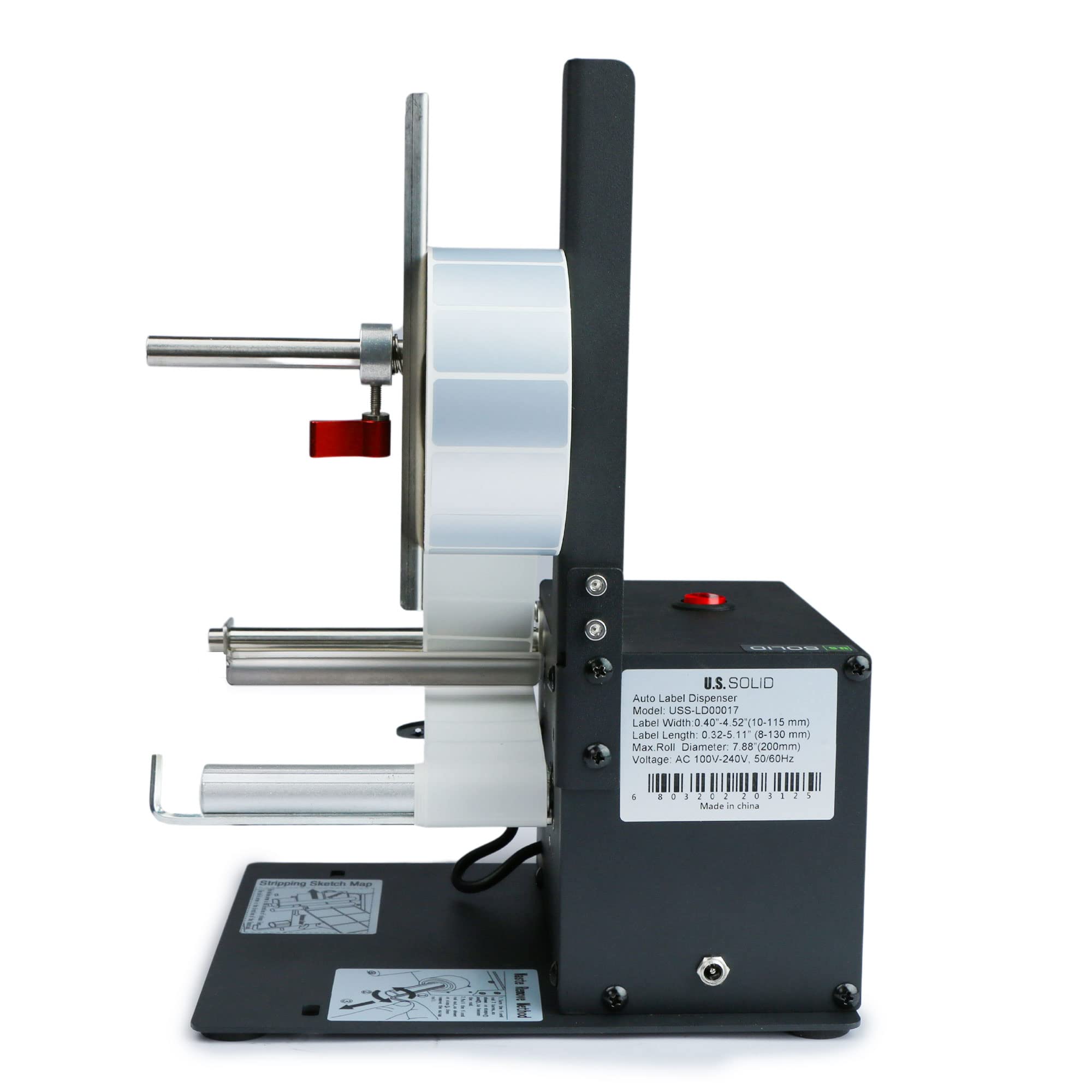 U.S. Solid Automatic Label Dispenser Machine for Translucent & Opaque Labels - Fits 0.40