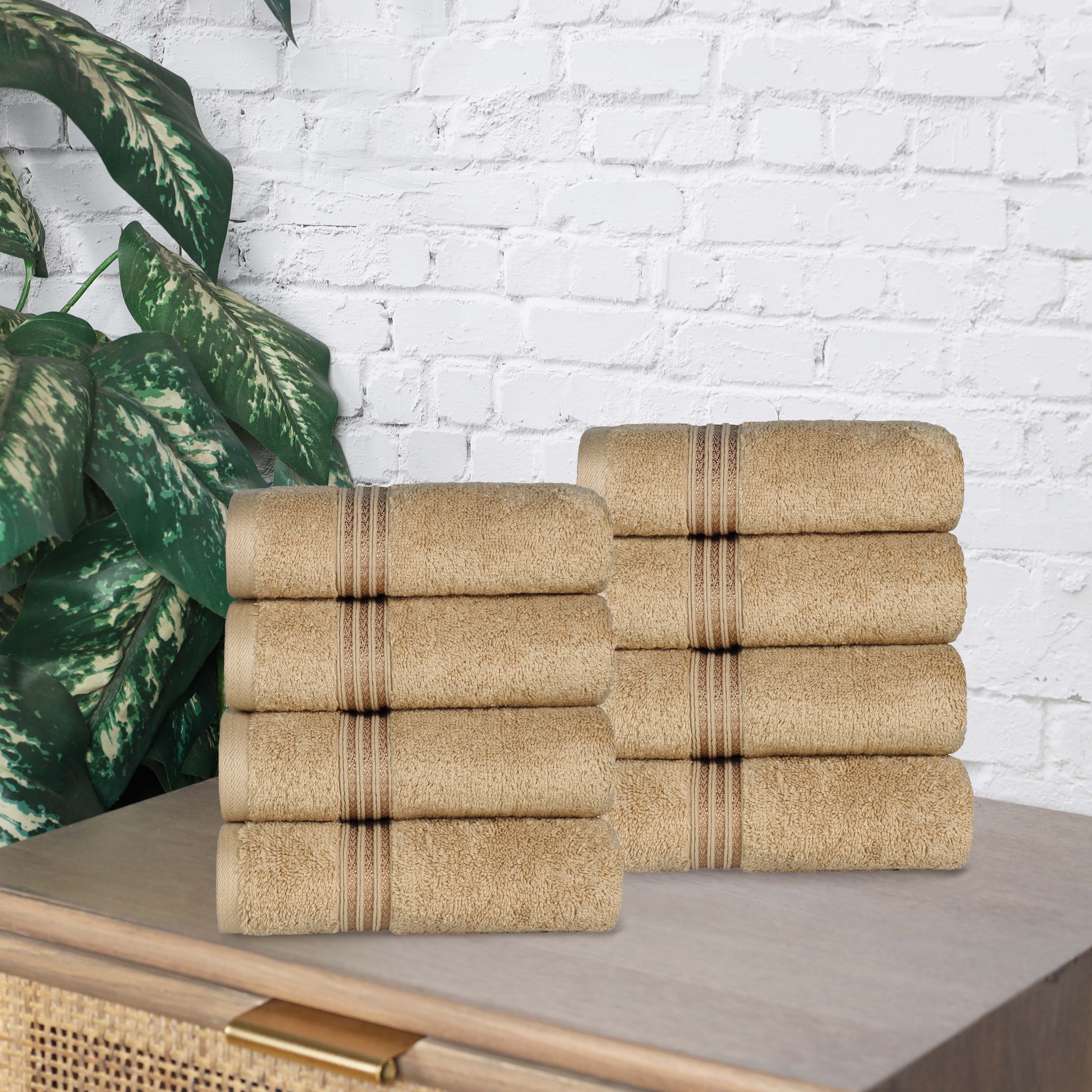 Premium Egyptian Cotton Hand Towels - Ultra Soft & Highly Absorbent Bath Towel Set of 8 for Bathroom, Spa & Guest Use