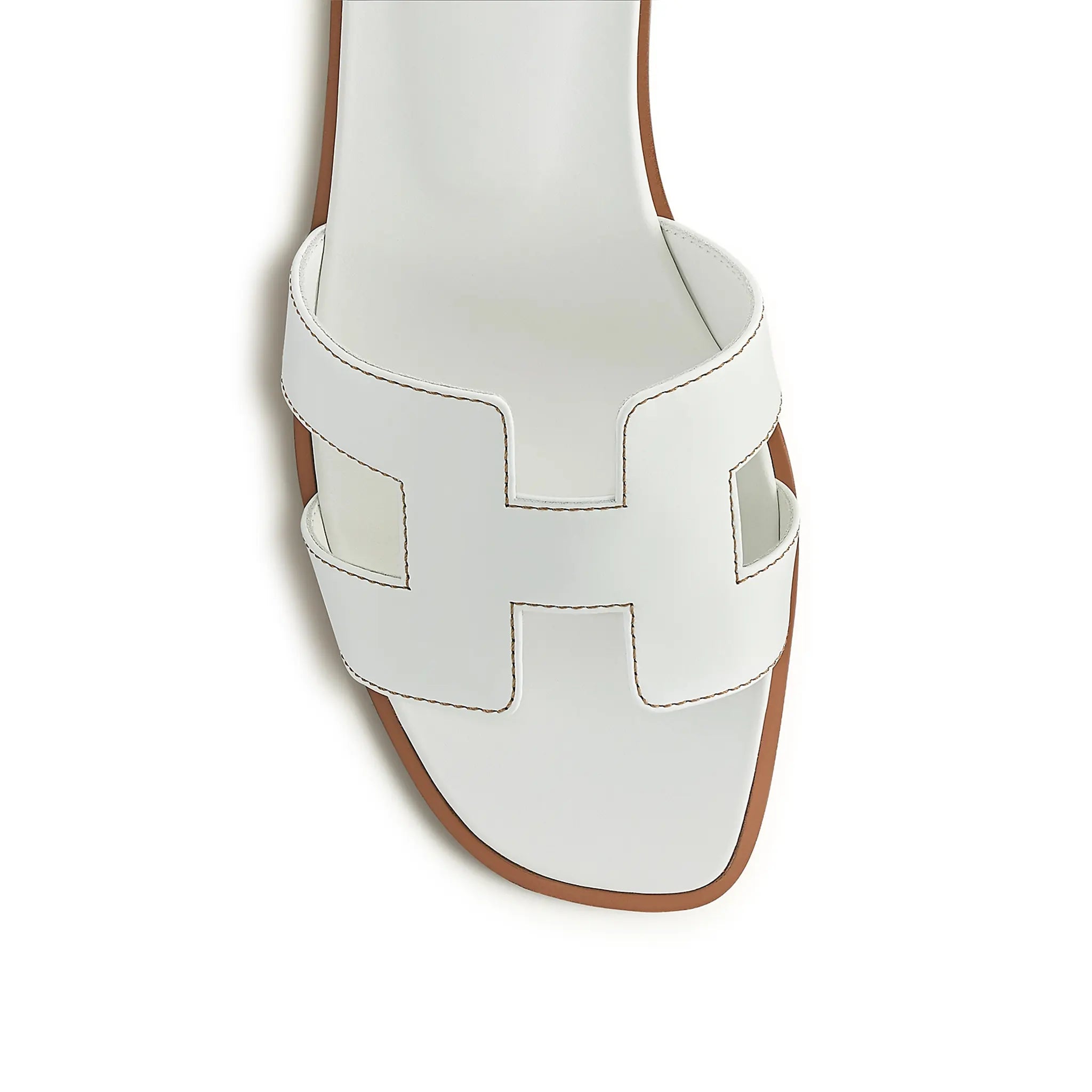 Hermès Paris Oran Sandals - Women's Luxury Leather White Sandals for Summer, Beach & Casual Outings