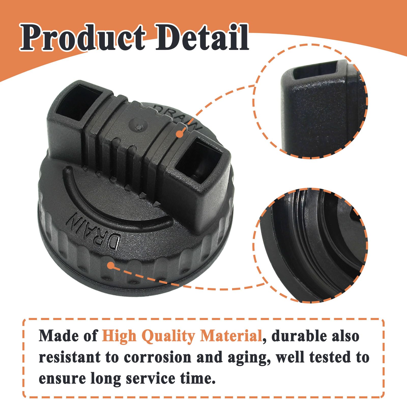 47922 Wet/Dry Vacuum Drain Cap Replacement Part - 1.97'' ID Dust Collector Accessory for Shop Vacs, Industrial Vacuums & Cleaning Equipment - Perfect for Workshop, Garage & Home Cleaning Tasks