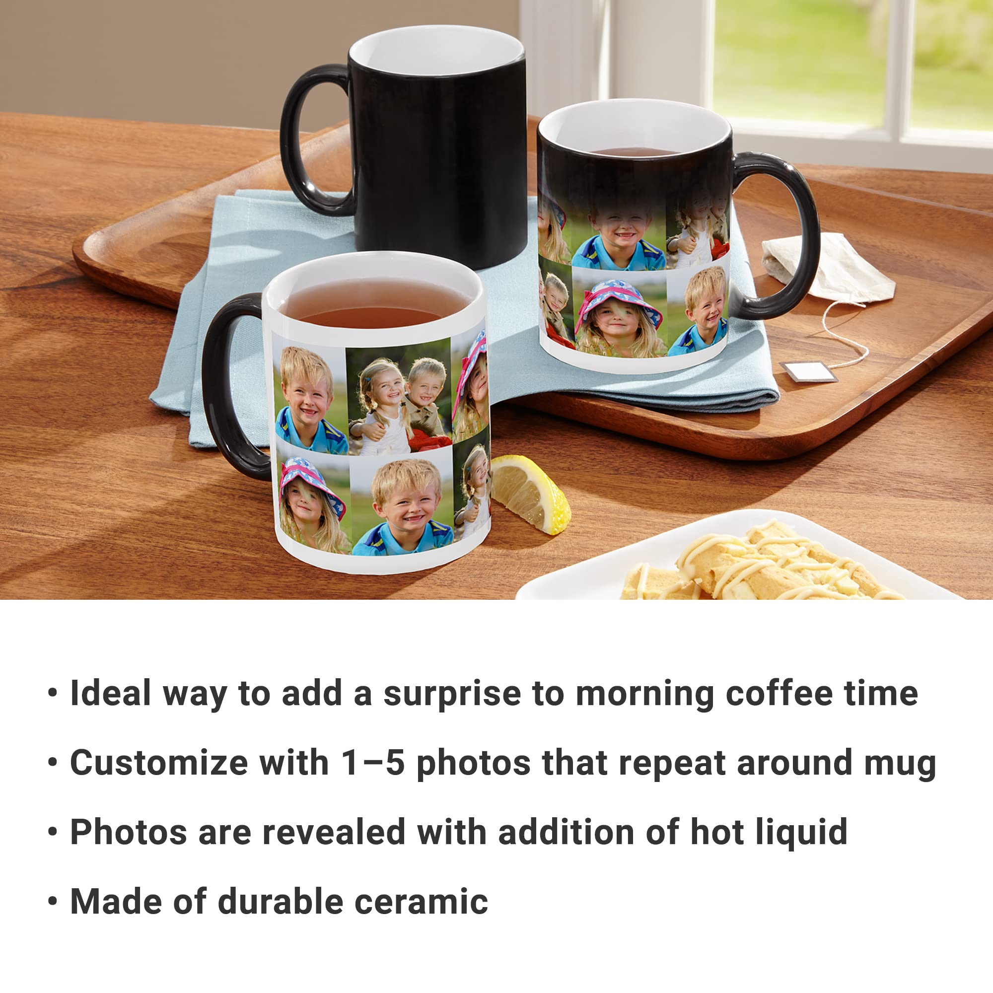 Personalized Color Changing Photo Mug - 11oz Custom Coffee Cup with 2 Pictures - Perfect for Gifts, Anniversaries & Family Memories
