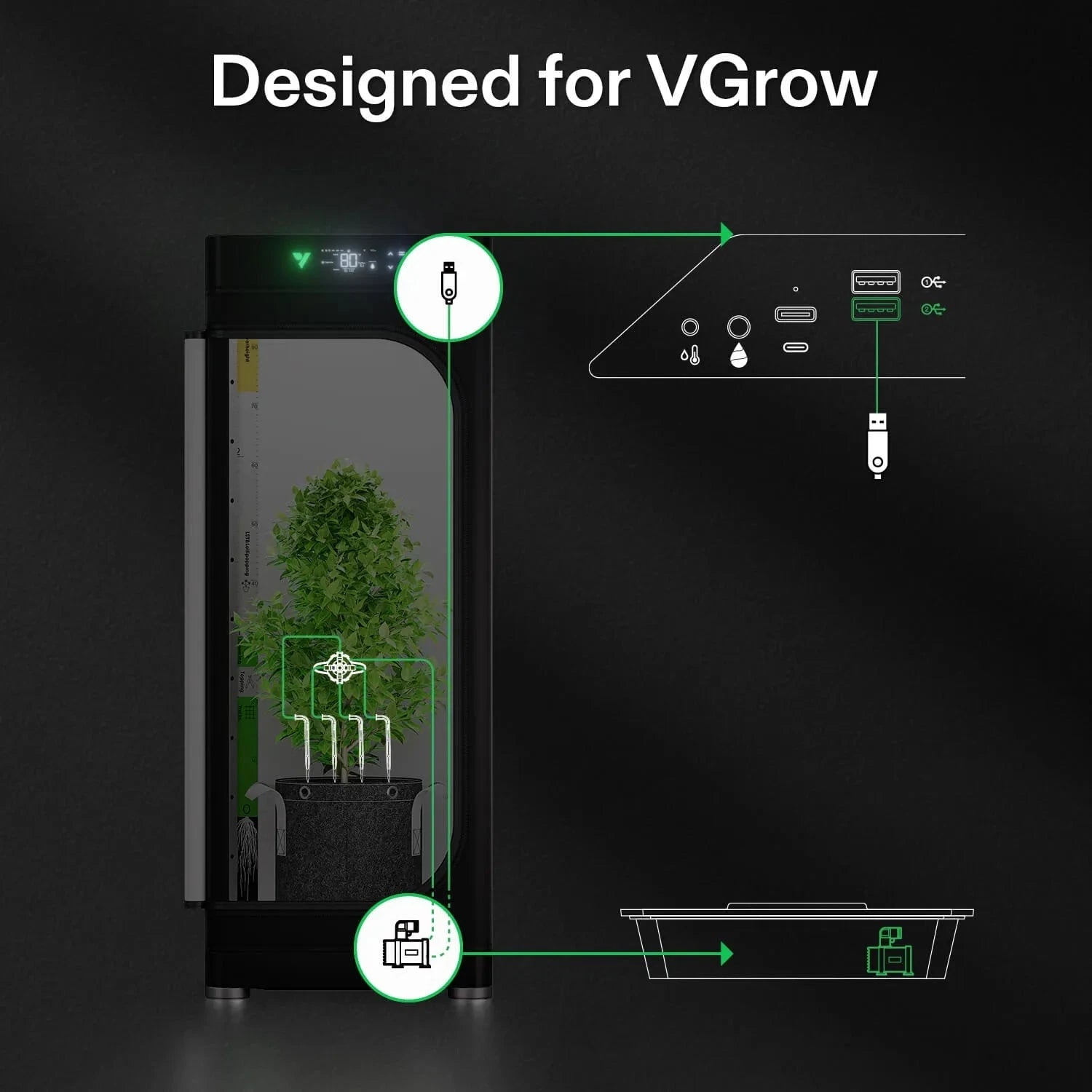 VIVOSUN FlexFeed 4W Automatic Plant Watering System - Smart Drip Irrigation Kit for Indoor/Outdoor Gardens, Greenhouses & Potted Plants