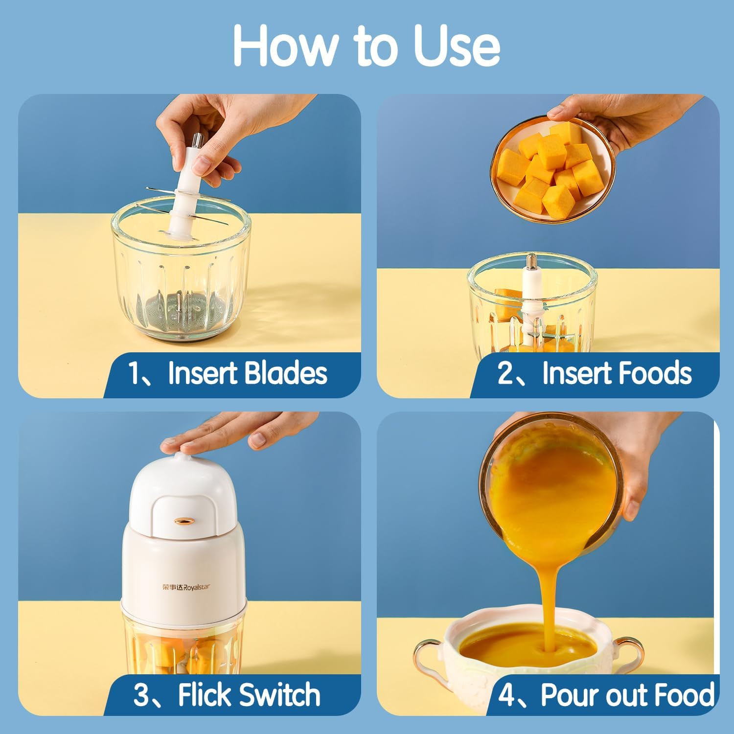 Baby Food Maker & Blender for Fruits, Veggies, Meat - White | Healthy Homemade Purees