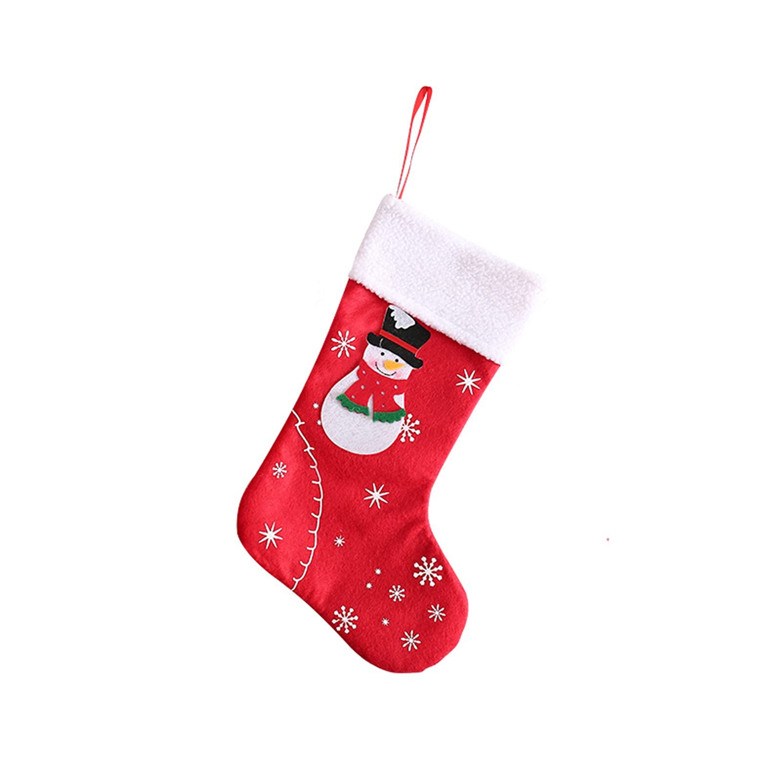Personalized Christmas Stockings with 3D Snowflake, Santa & Reindeer Designs - Classic Holiday Stockings for Family Christmas Decorations | Perfect for Xmas Party Decor, Fireplace Hanging & Festive Home Decor