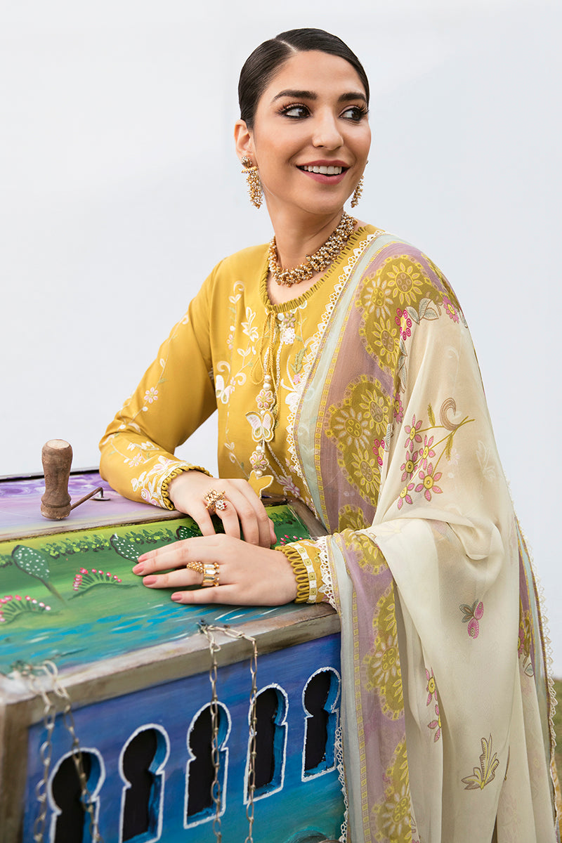 MOSS LILY 3-Piece Ethnic Outfit Set - Embroidered Cotton Shirt, Floral Dupatta & Palazzo Pants for Women | Perfect for Festivals, Weddings & Cultural Events