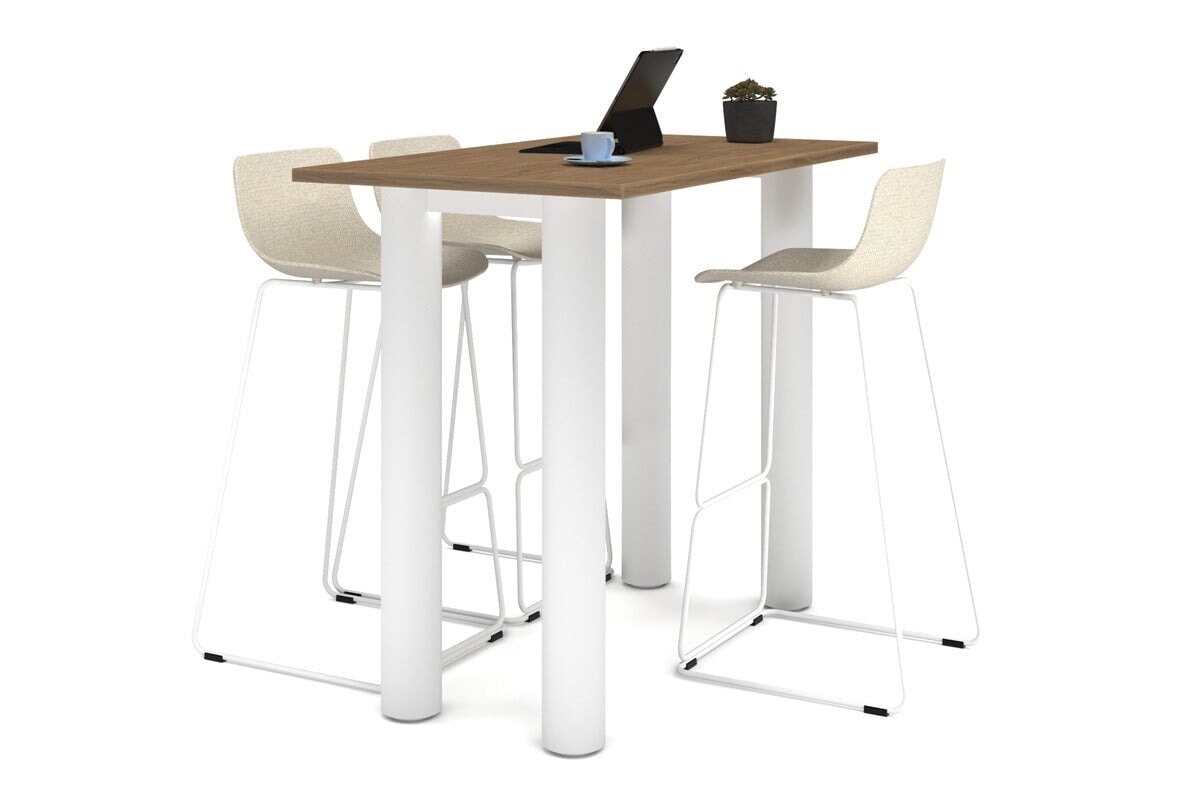 Quadro Cylinder Legs Counter Table - 1400L x 700W - Modern Kitchen Island Bar Table for Dining & Entertaining