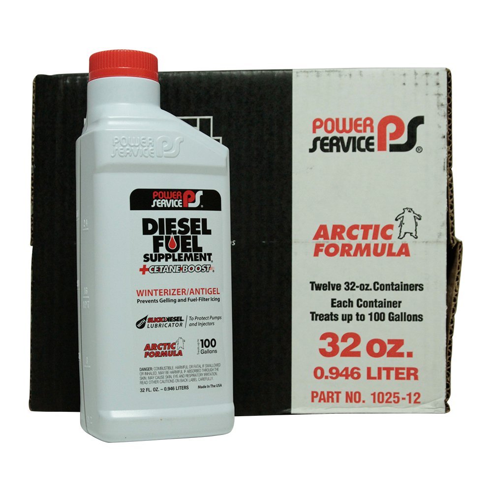 Power Service Diesel Fuel Supplement + Cetane Boost - 12/32oz Bottles | Improves Engine Performance & Fuel Economy | Ideal for Trucks, Heavy Equipment & Winter Driving