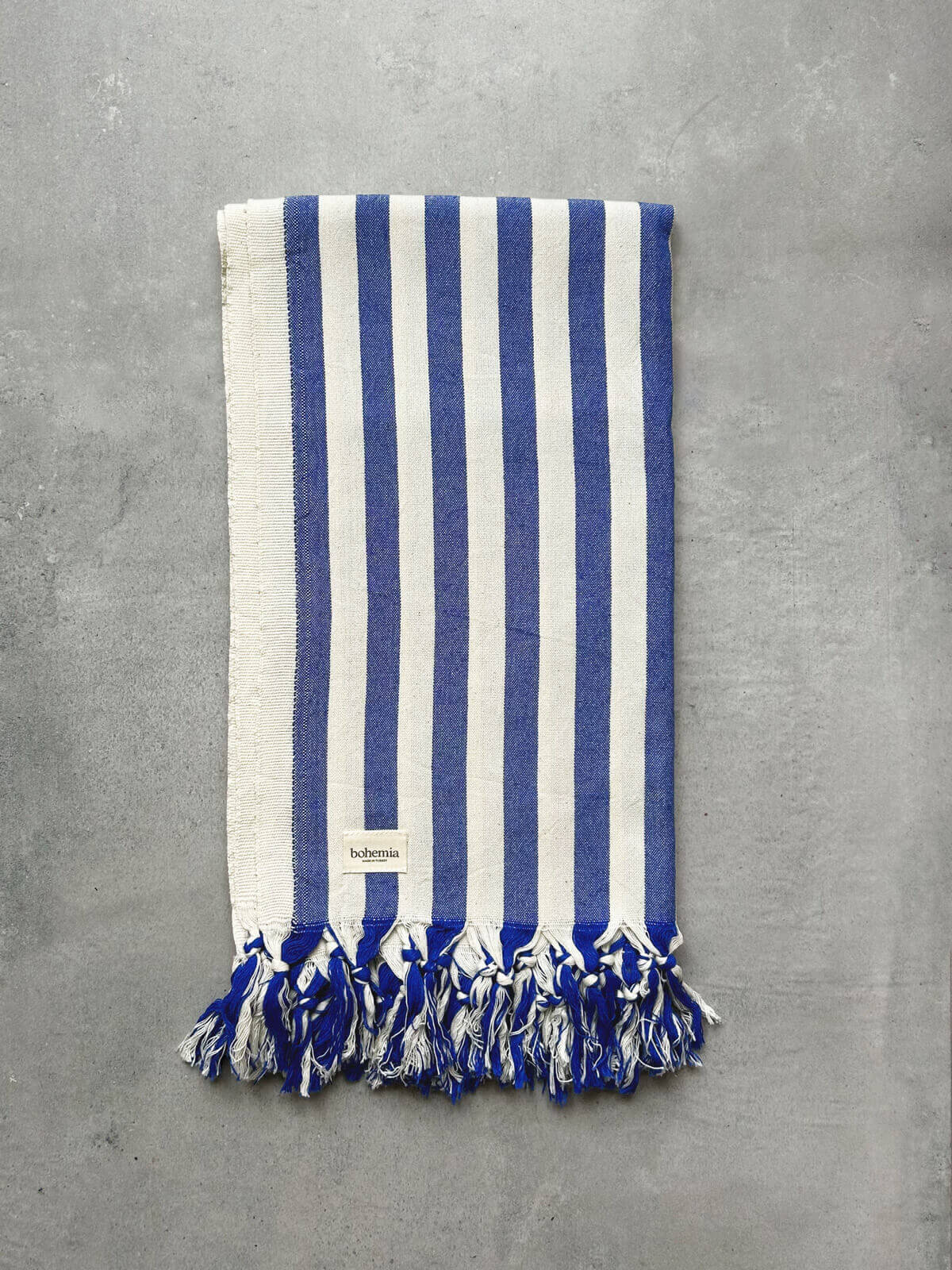 Brighton Stripe Hammam Towel - Soft & Absorbent Turkish Bath Towel, Lightweight & Quick-Dry, Perfect for Beach, Pool, Spa & Yoga (Blue)