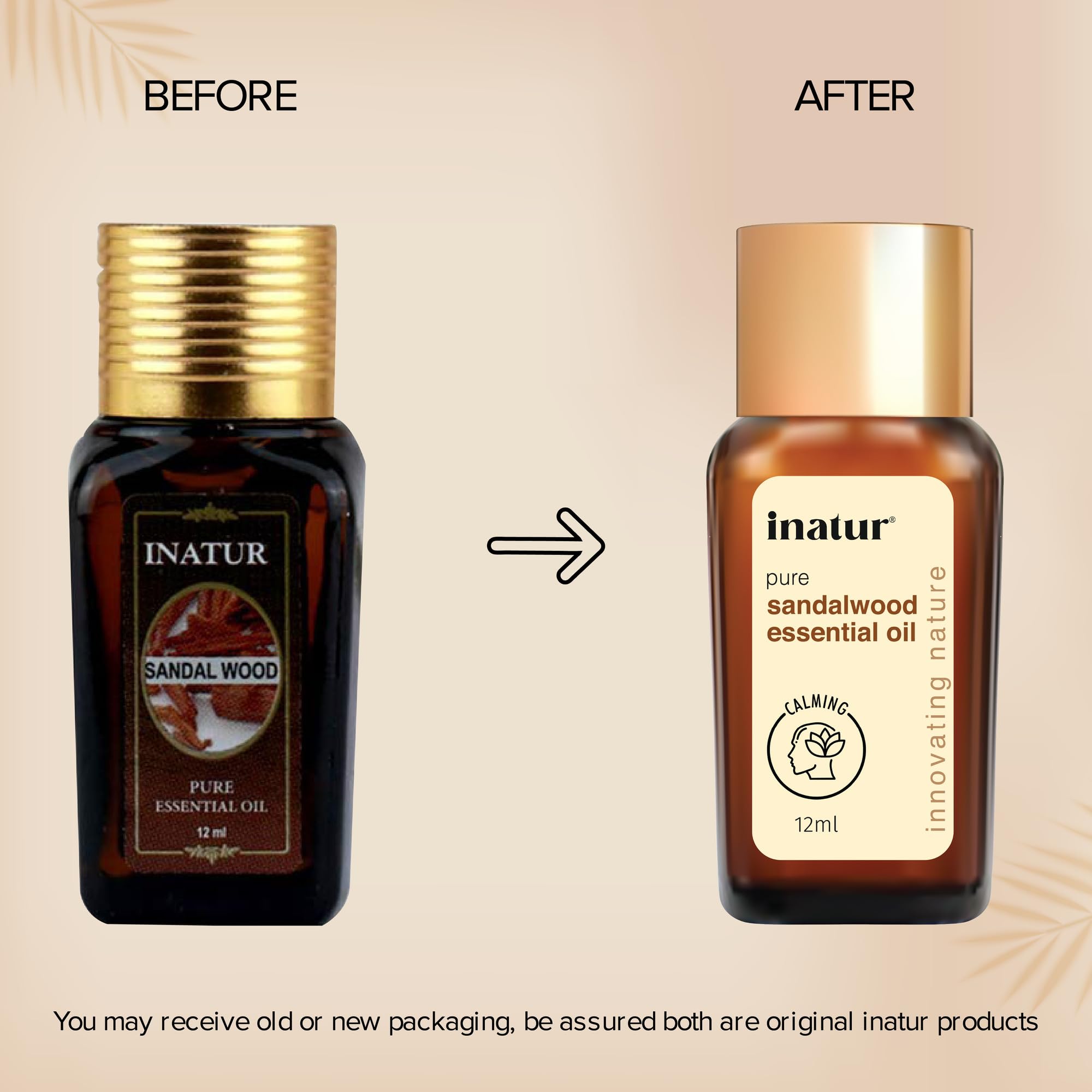 Pure & Natural inatur Sandalwood Essential Oil 12ml - Hydrating Face & Skin Care, Aromatherapy Oil for Relaxation & Stress Relief - Perfect for Diffusers, Massage, DIY Beauty Products & Spa Treatments