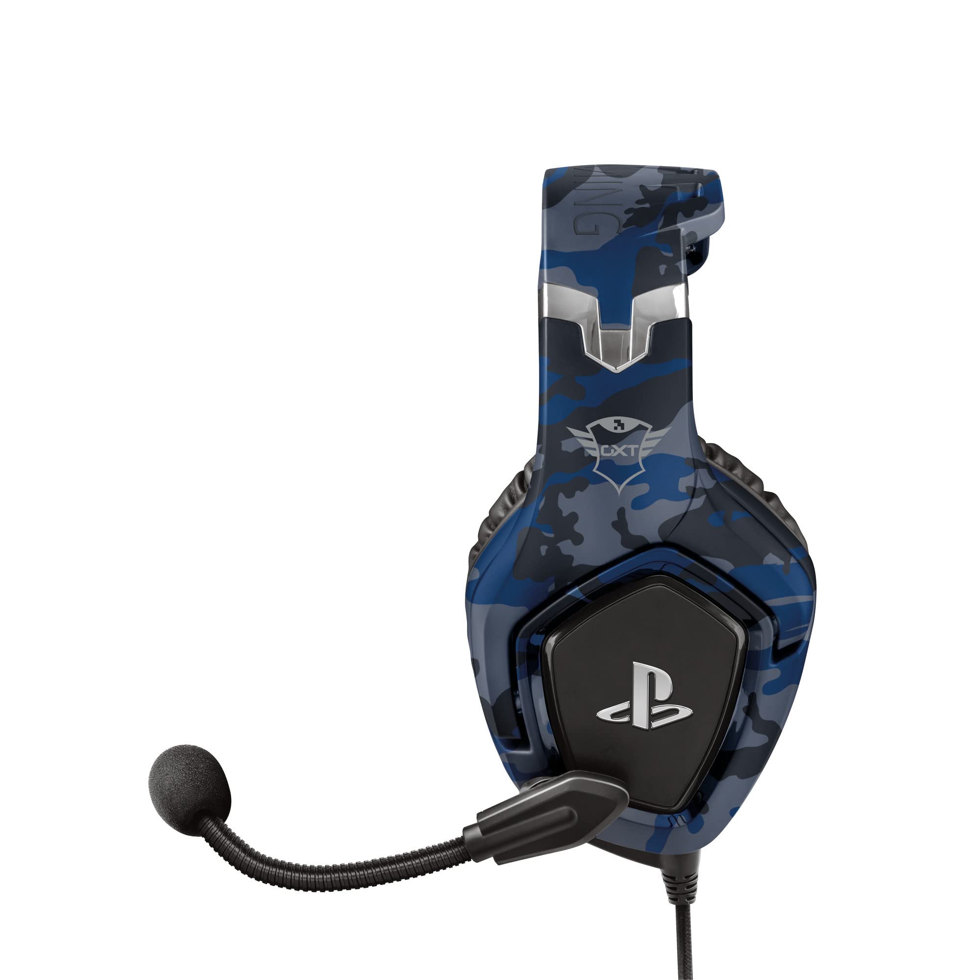 Trust GXT 488 Forze-B Official Licensed PlayStation Gaming Headset for PS4 & PS5 - Foldable Mic, Adjustable Headband, 3.5mm Wired Over-Ear Headphones (Blue) - Perfect for Competitive Gaming & Immersive Audio Experience