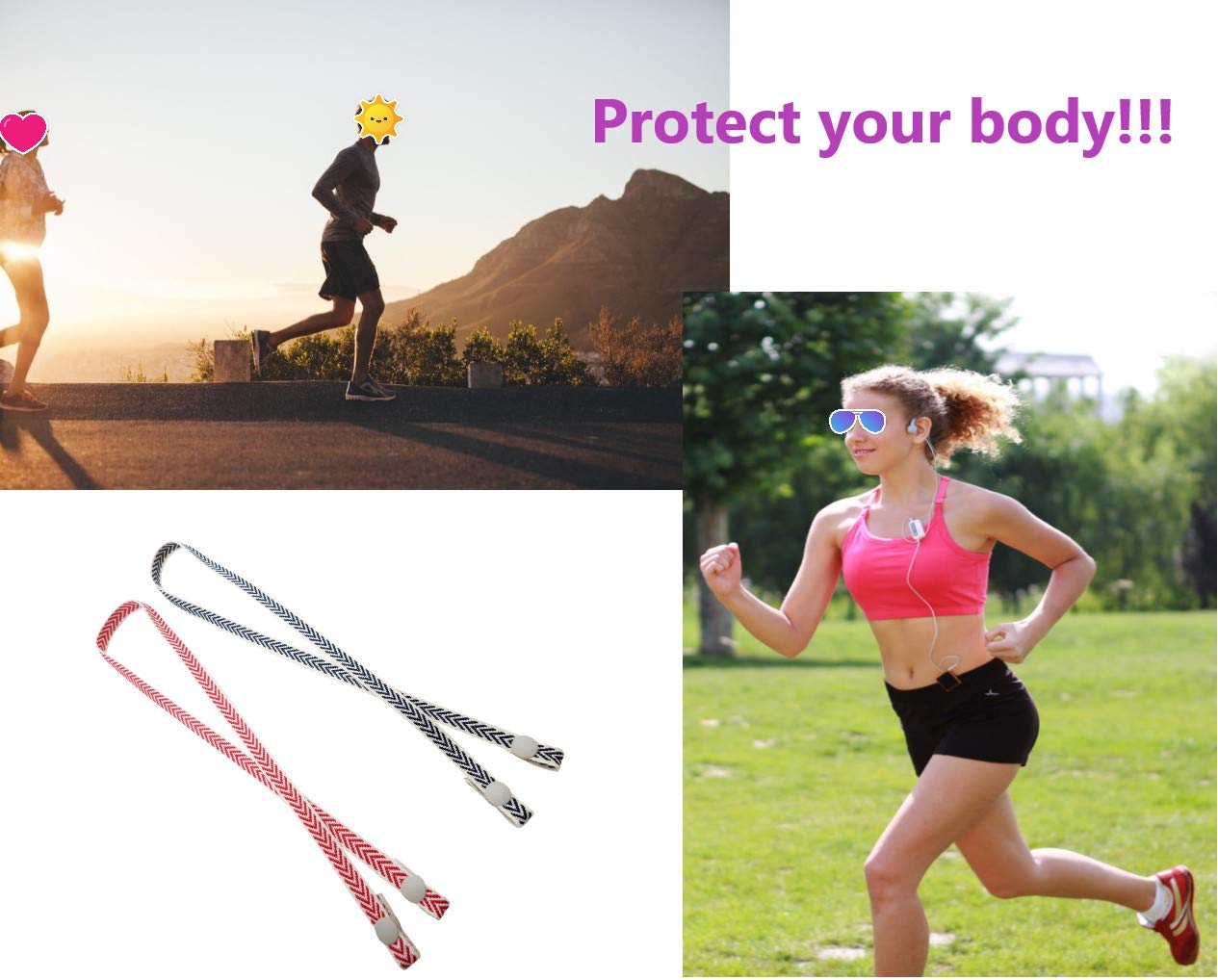 Adjustable Face Mask Extender Strap - Lightweight Comfortable Mask Lanyard for Women, Men & Kids - 2 Pack (CB) - Perfect for Work, School & Travel