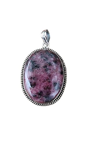 925 Sterling Silver Rhodonite Pendant - Healing Crystal Jewelry for Women, Boho Style Promise Necklace | Wedding, Engagement, Anniversary & Christmas Gift Idea | Unique Gypsy Jewelry for Spiritual Healing & Special Occasions