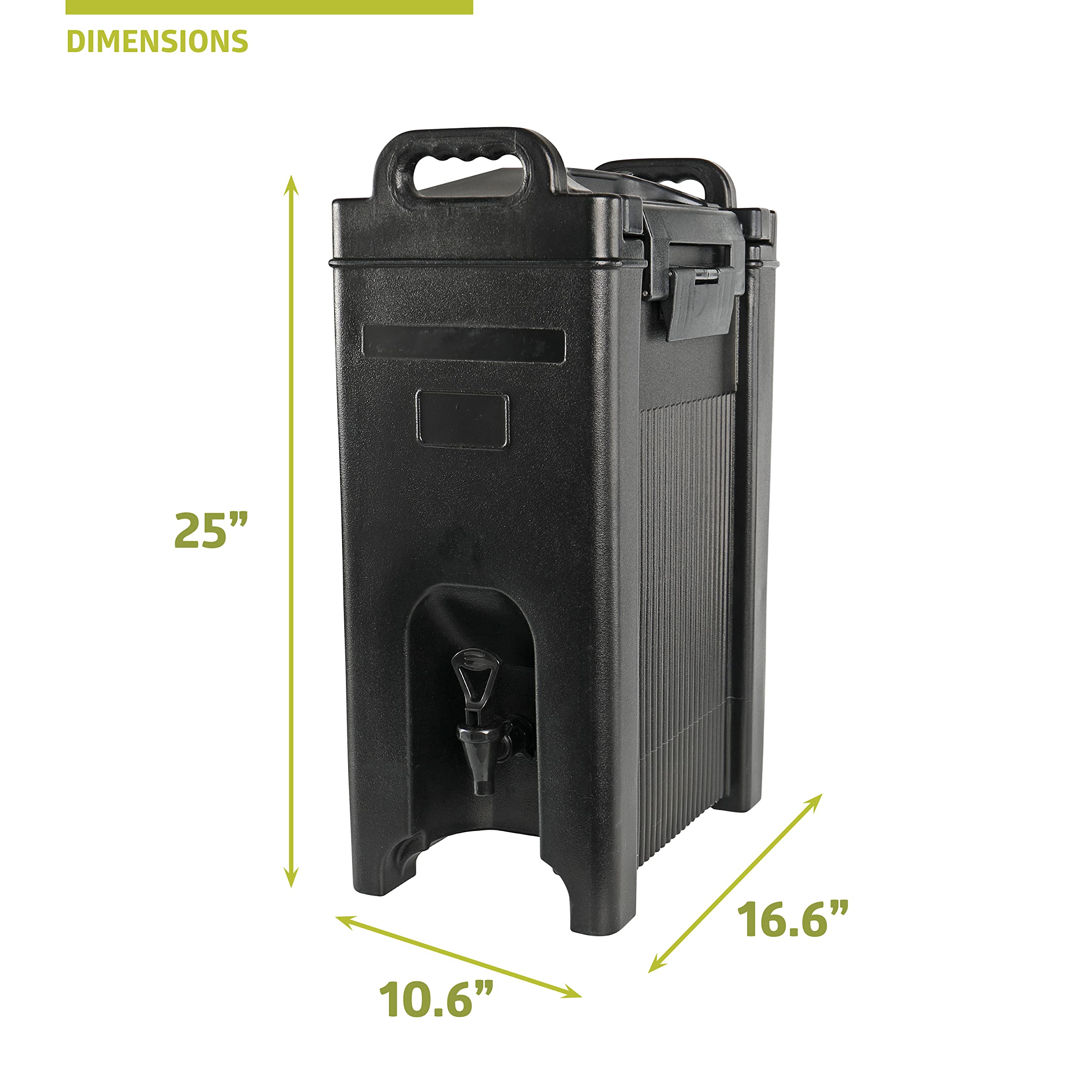 Pearington 5-Gallon Insulated Beverage Dispenser - Hot & Cold Drink Server for Parties, Events & Catering - Black (1 Pack) - Perfect for Coffee, Tea, Lemonade & Iced Water at Weddings, BBQs & Office Gatherings