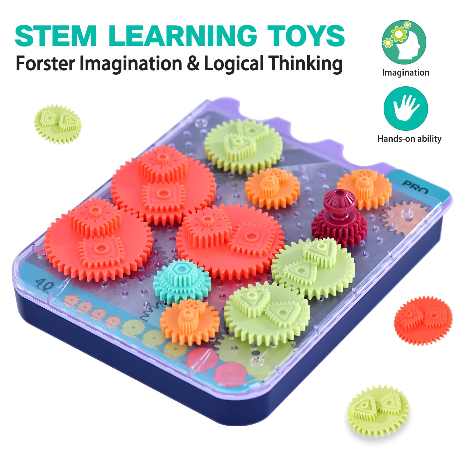 STEM Building Toys for Kids Ages 5-12 | Gears Construction Set for Toddlers & Children | Creative Learning, Critical Thinking & Montessori Educational Games | Perfect for Classroom, Homeschool & Playroom Activities