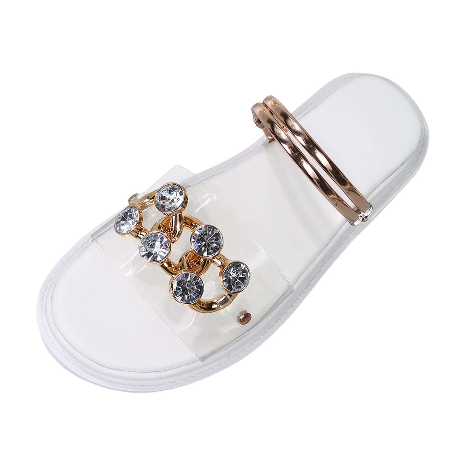 Women's Summer Slide Sandals - Thick Sole Round Toe Beaded Beach Sandals | Comfortable Slip-On Slippers for Women | Perfect for Beach, Pool, Vacation and Casual Wear