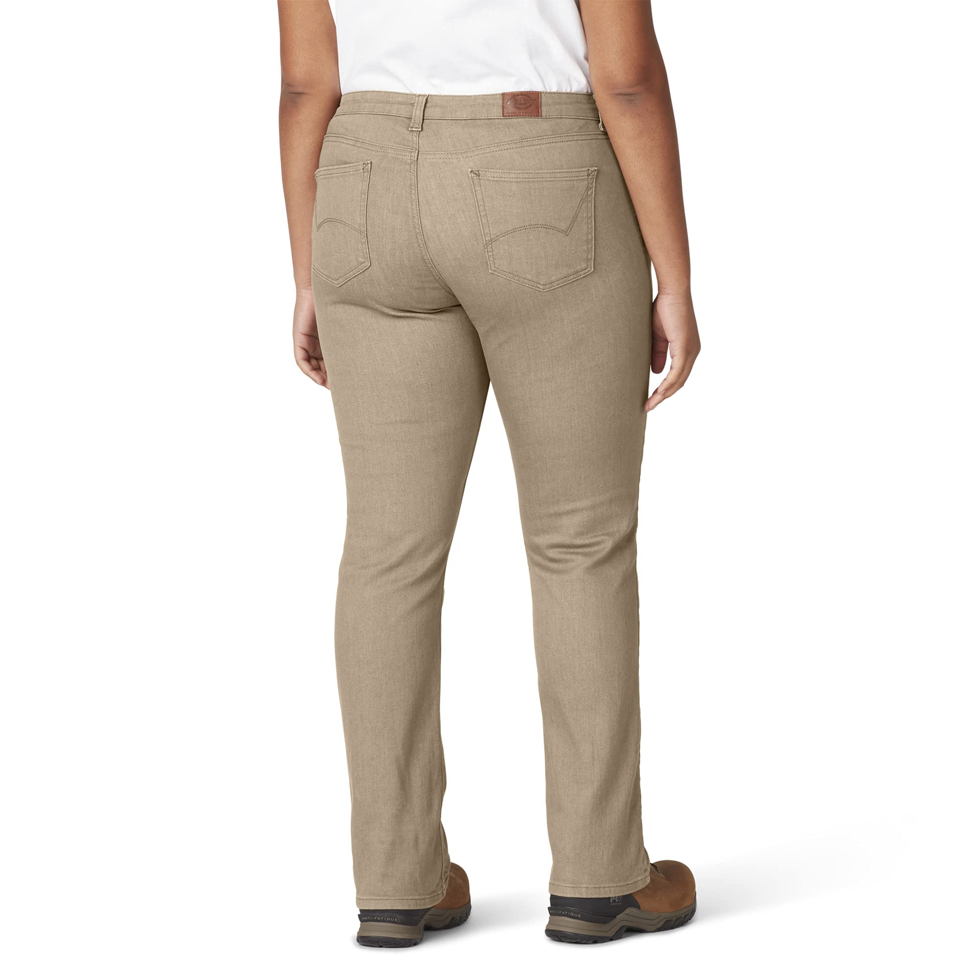 Dickies Women's Perfect Shape Denim Straight Jeans - Comfortable Stretch Denim Pants for Work & Casual Wear | Office, Everyday & Weekend Outfits