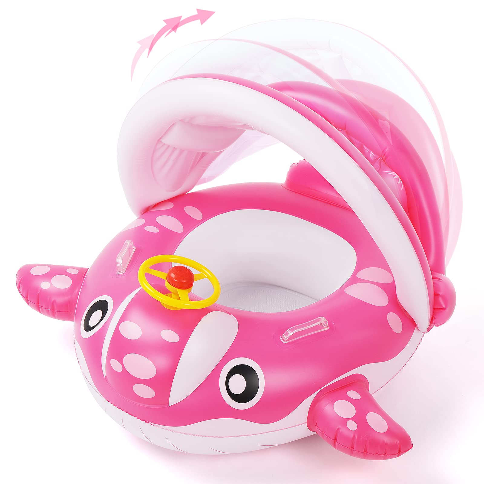 Peradix Baby Pool Float with Canopy - Inflatable Swim Ring for Toddlers | Beach & Pool Play