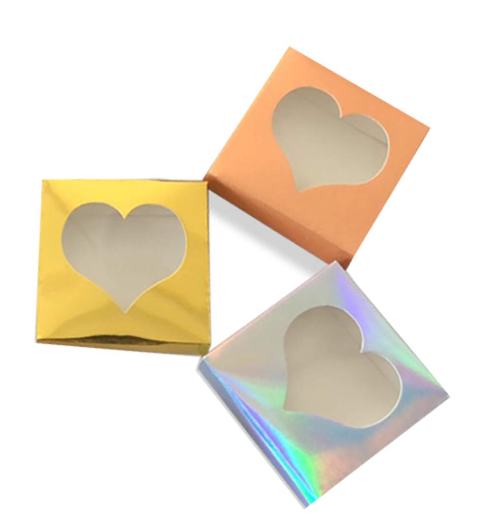 20 Pack Empty Square False Eyelash Packaging Boxes - Soft Paper Lash Storage Containers for Eyelash Extensions, Lollipop Candy Style Gift Boxes | Perfect for Salon Professionals, Makeup Artists & Beauty Product Packaging