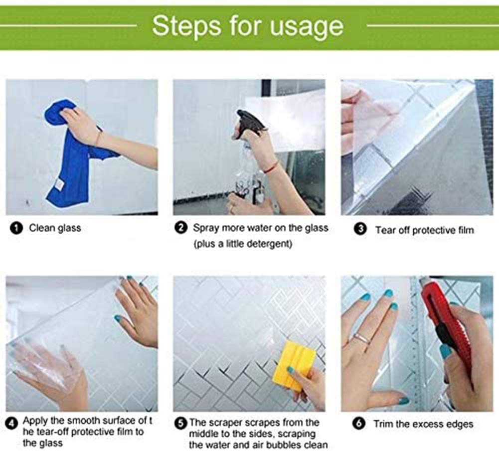 Girl and Cat Static Cling Window Privacy Film - Frosted Removable Non-Adhesive Glass Covering for Bathroom, Home & Office - UV Protection & Heat Control Window Decals (23.6