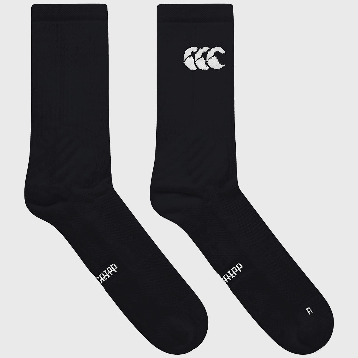 Canterbury Mid Calf Grip Socks for Men & Women - Non-Slip Soccer Football Rugby Socks with Arch Support - Perfect for Sports, Training & Everyday Wear - Black