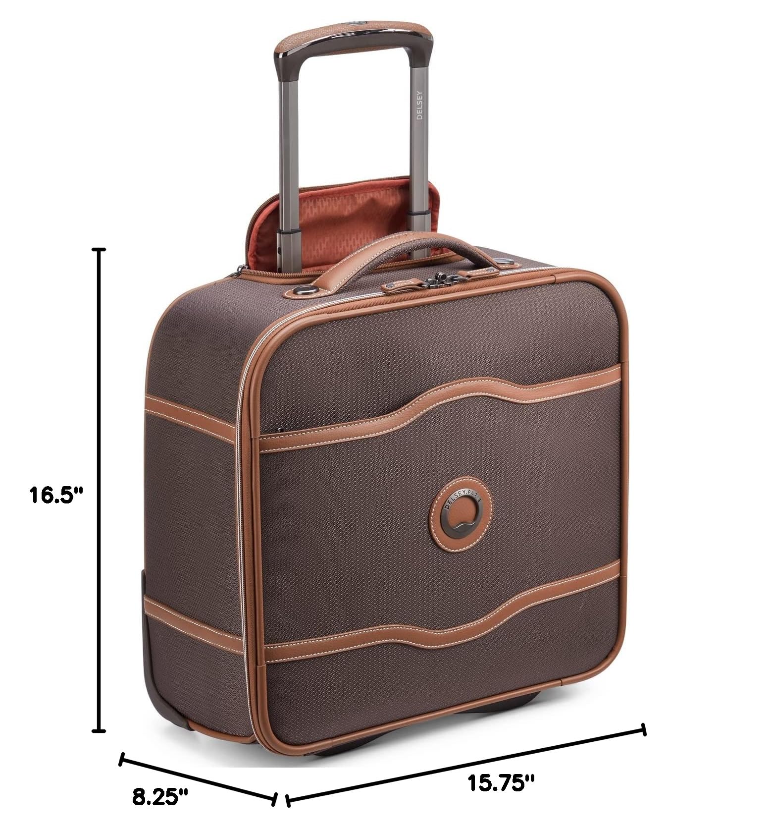 Delsey Paris Chatelet 2.0 16 Inch Softside Carry-On Luggage with 2 Wheels - Chocolate Brown Under-Seater Travel Bag for Airplane, Business Trips & Weekend Getaways