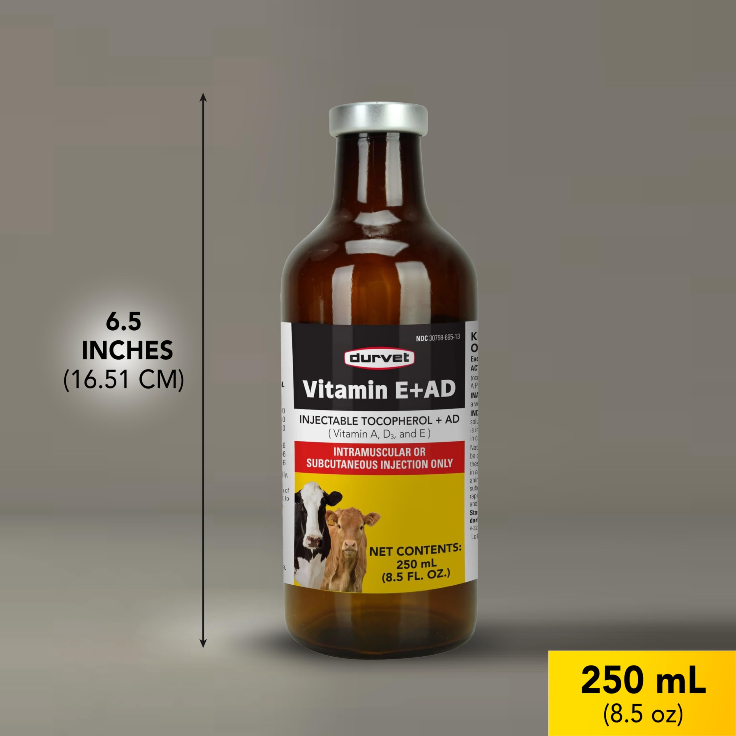 DURVET 090160 Vitamin E + Ad Yellow Supplement for Horses - 250ml | Supports Immune System & Muscle Function | Ideal for Performance Horses & Equine Care