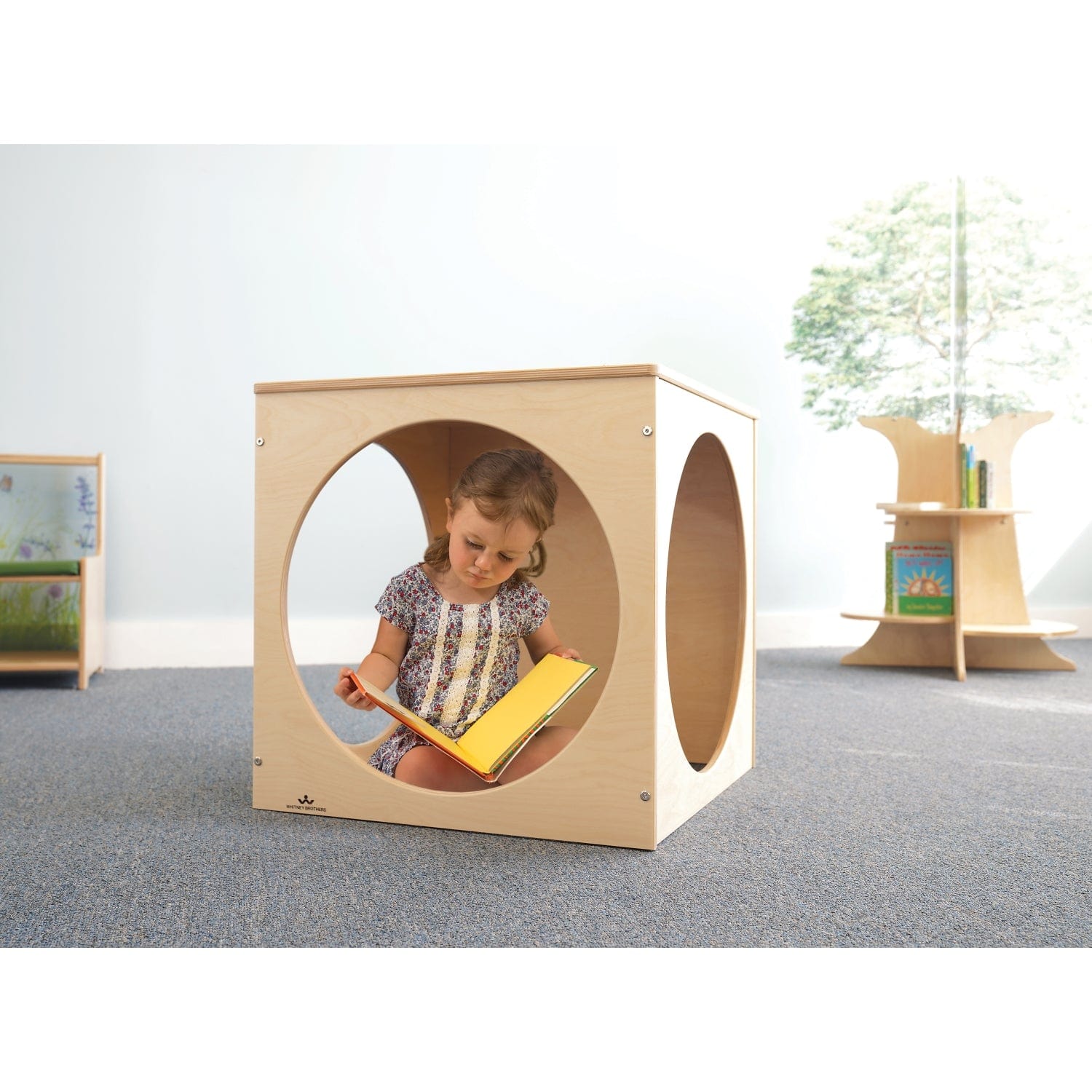 Whitney Brothers Wooden Toddler Playhouse Cube - Kids Indoor & Outdoor Playhouse for Pretend Play, Imaginative Fun - Perfect for Home, Daycare, and Preschool Playrooms