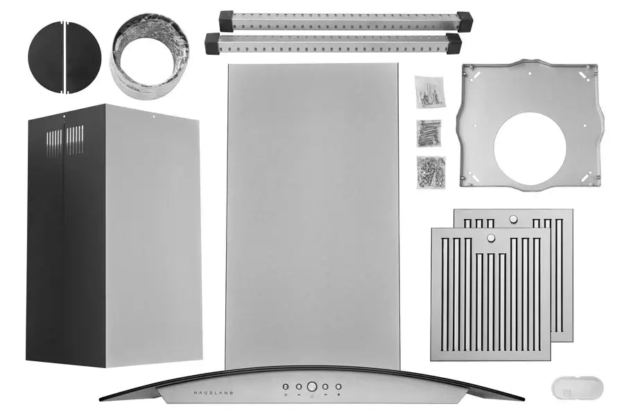 Hauslane Chef Convertible Stainless Steel Range Hood - Island Mount, 3 Speed Settings, 200 CFM (IS 200SS) - Perfect for Modern Kitchen Ventilation & Smoke Removal