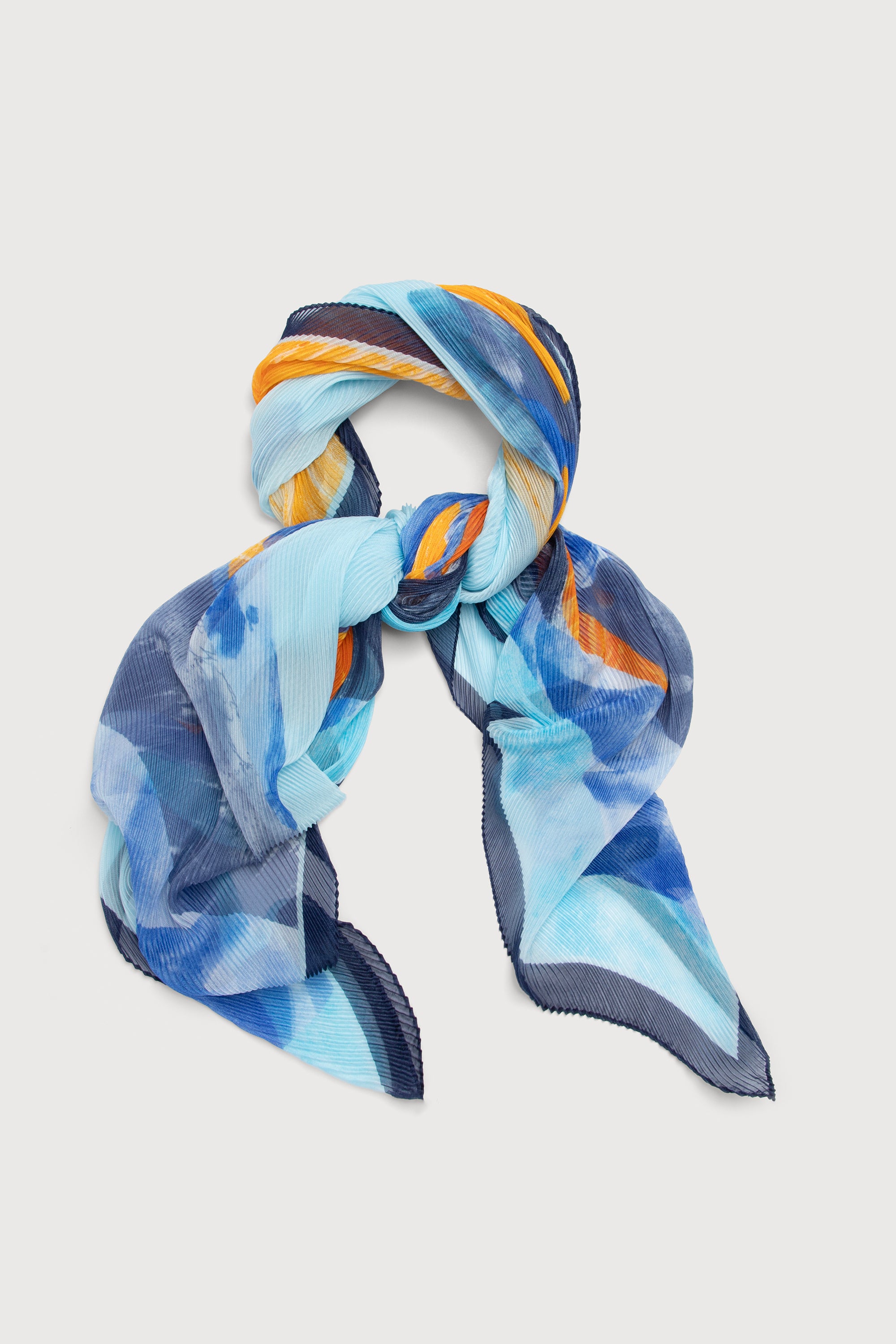 Stylish Abstract Shapes Pleated Scarf - Fashionable Womens Accessory for Fall & Winter Outfits, Office Wear & Special Occasions