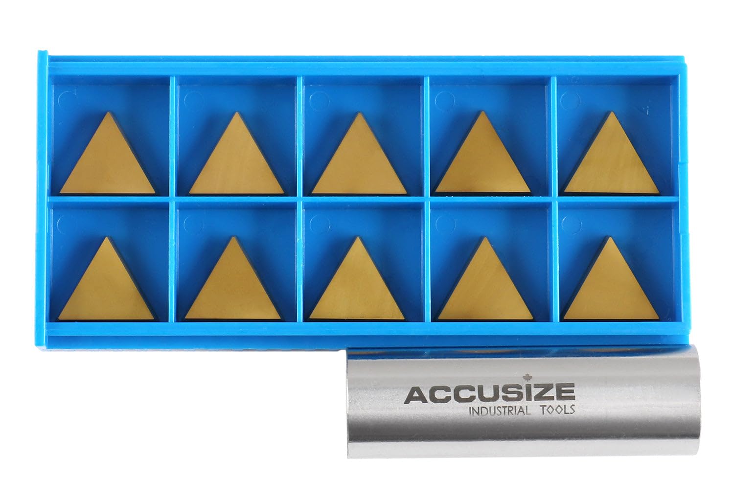 Accusize TPG322 Tin Coated Carbide Inserts - 60 Pc Set for CNC Lathe Turning Tools | Industrial Metal Cutting Inserts | Perfect for Machining Steel, Cast Iron & Alloy Materials