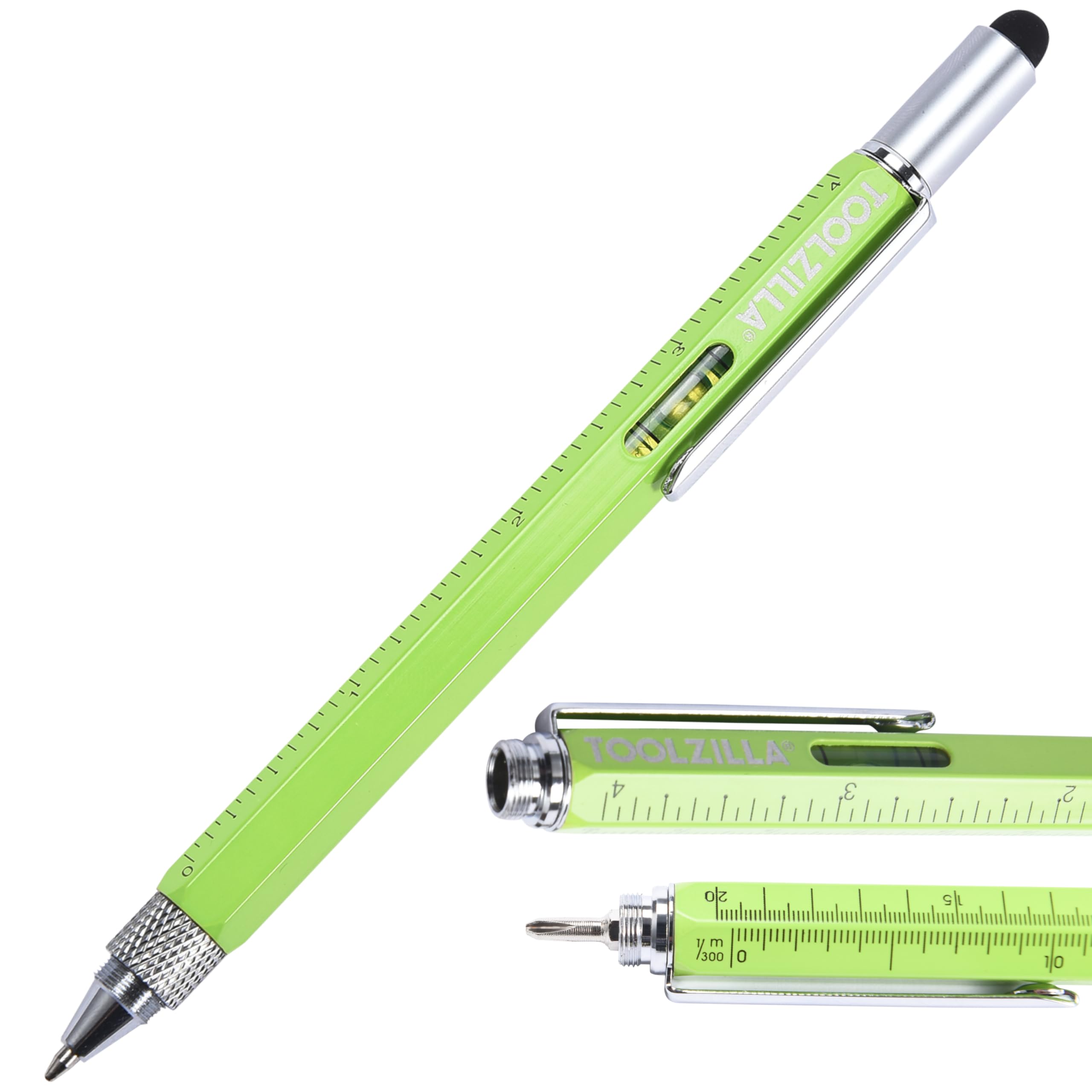 TOOLZILLA Multitool Pen - 12-in-1 Pocket Tool for Men, Perfect Gift for Dad, Engineer, Boyfriend, Husband - Stainless Steel Survival Pen with Screwdriver, Ruler & Bottle Opener - Great for Camping, Hiking, DIY Projects & Everyday Carry (EDC)