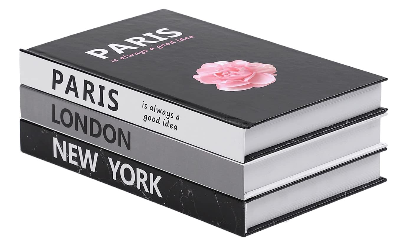 Faux Books Decor Set - 3 Pcs Coffee Table Books for Living Room Shelf & Home Decor (Pink) - Perfect for Stylish Interior Design