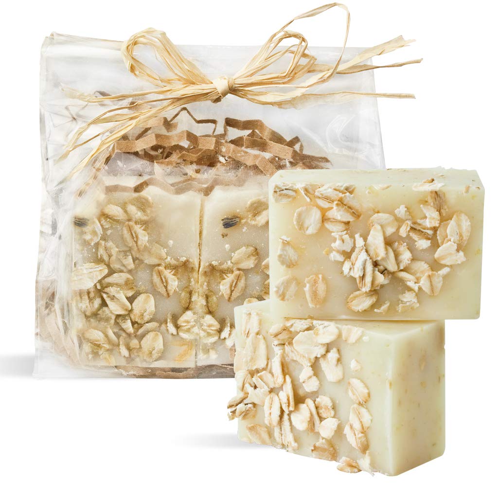 Natural Goat Milk & Oats Handmade Soap for Sensitive Skin - Moisturizing & Exfoliating Bar Soap with Organic Ingredients - Perfect for Dry Skin Care & Gentle Bathing