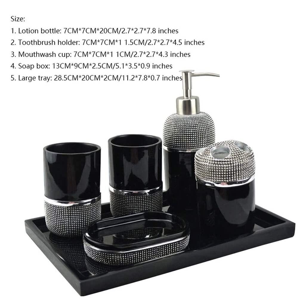 Modern Resin Bathroom Accessories Set - Soap Dispenser, Toothbrush Holder, Gargle Cup & Soap Dish - Stylish Bathroom Decor for Home, Hotel & Spa Use
