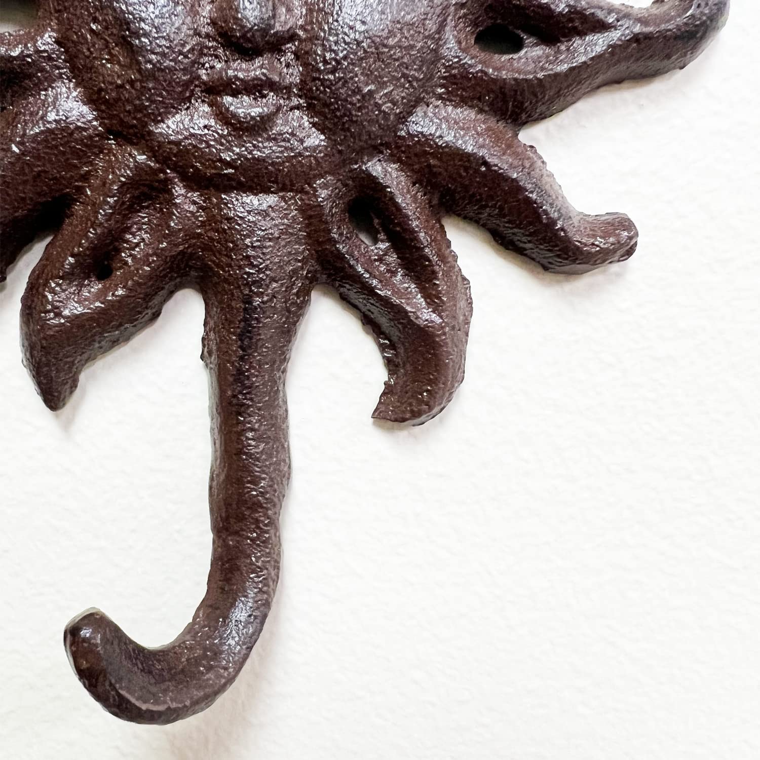 Rustic Cast Iron Towel Hook - Nautical Wall Decor Key Holder for Hanging Towels, Keys & Coats - Durable Iron Decorative Sun Hanger - Perfect for Living Room, Bathroom, Kitchen & Office Wall Decor