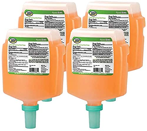 Zep Fuzion Antibacterial Foaming Hand Soap Refill, 4-Pack (338816) | General Purpose Hand Cleaner for Kitchen, Bathroom & Office | Dispenser Sold Separately