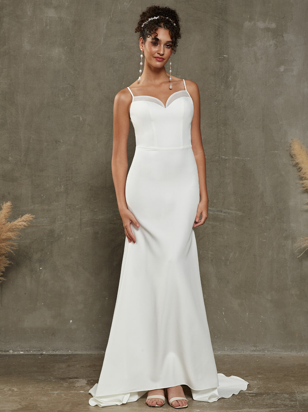 Elegant Diamond White Double FDY Sweetheart Mermaid Wedding Dress with Chapel Train - Perfect for Beach Weddings, Formal Ceremonies & Bridal Photoshoots