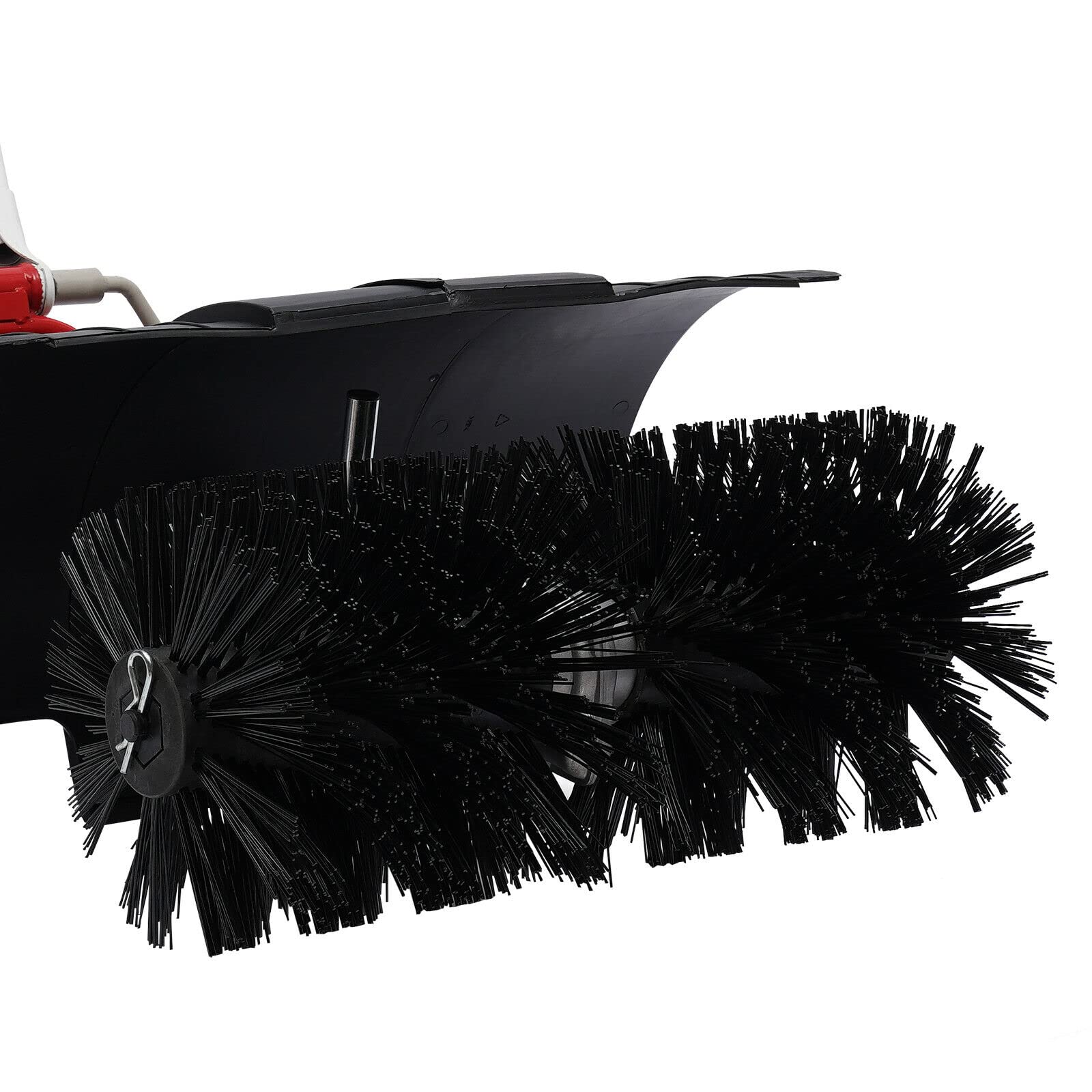 52cc 2 Stroke Gas Powered Handheld Sweeper Broom - Dual Handle Snow Blower & Lawn Cleaner for Driveway, Artificial Grass, Snow Removal - Long Reach Walk Behind Cleaner with Chainsaw Attachment for Easy Yard Maintenance