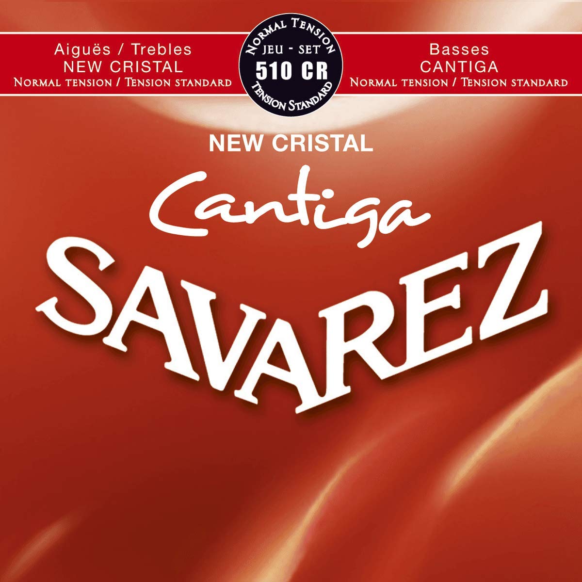 Savarez 510CR Cantiga Classical Guitar Strings Set - Cristal Trebles & Cantiga Basses, Normal Tension (STSAV51-50356) | Perfect for Professional Performances & Studio Recording
