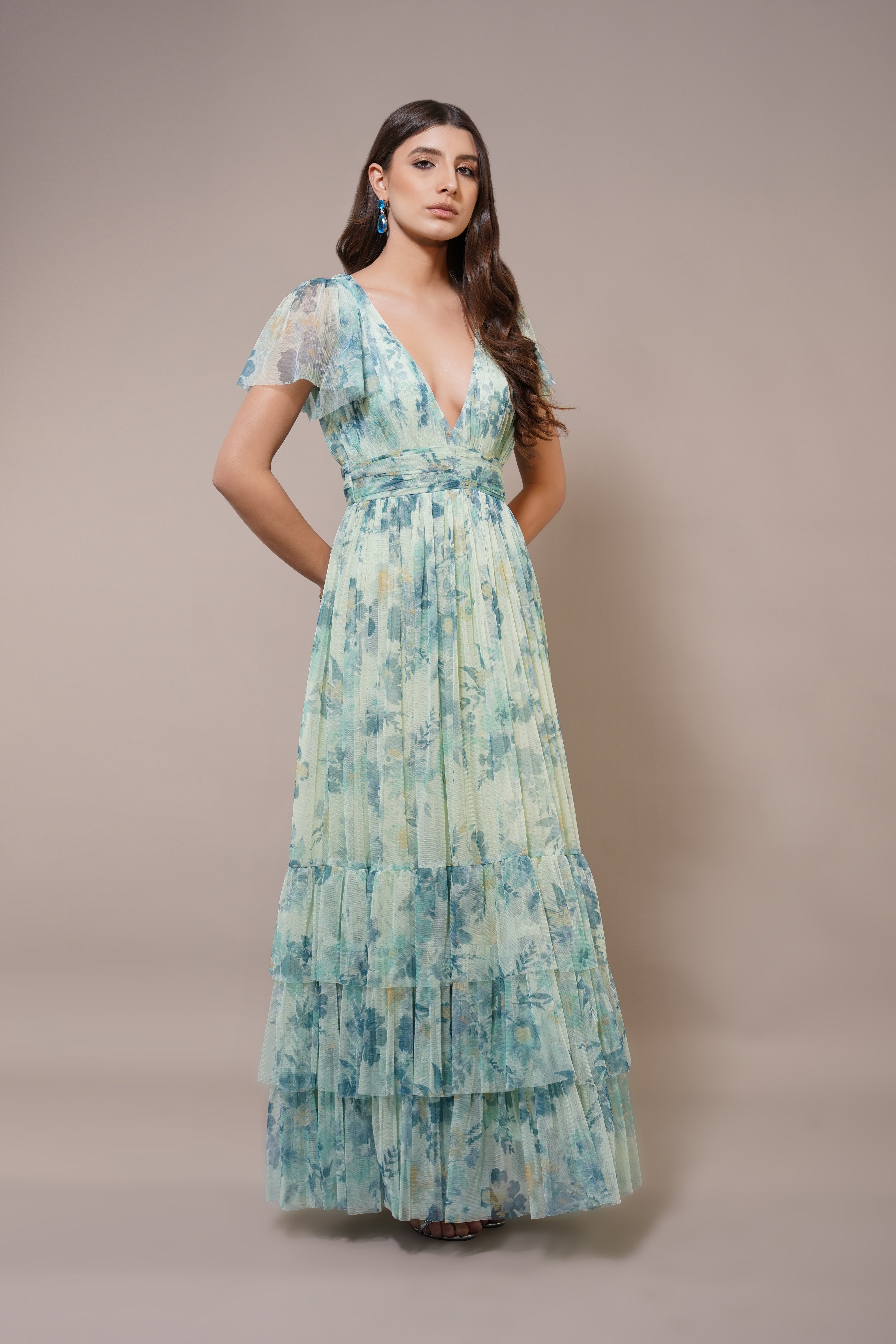 Madison Maxi Dress in Light Sage Floral Print | Women's Summer Boho Dress | Perfect for Beach Vacation, Garden Party & Casual Outings