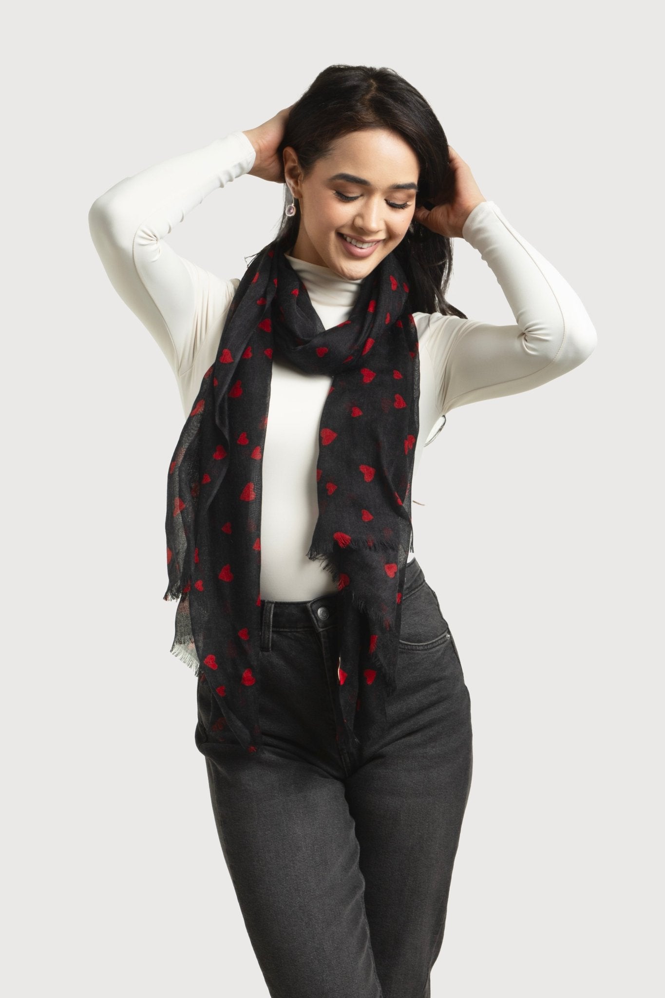 Cozy Wool Heart Scarf for Women - Soft Winter Knit Wrap Shawl - Perfect for Valentine's Gift, Christmas Present & Cold Weather Fashion Accessory